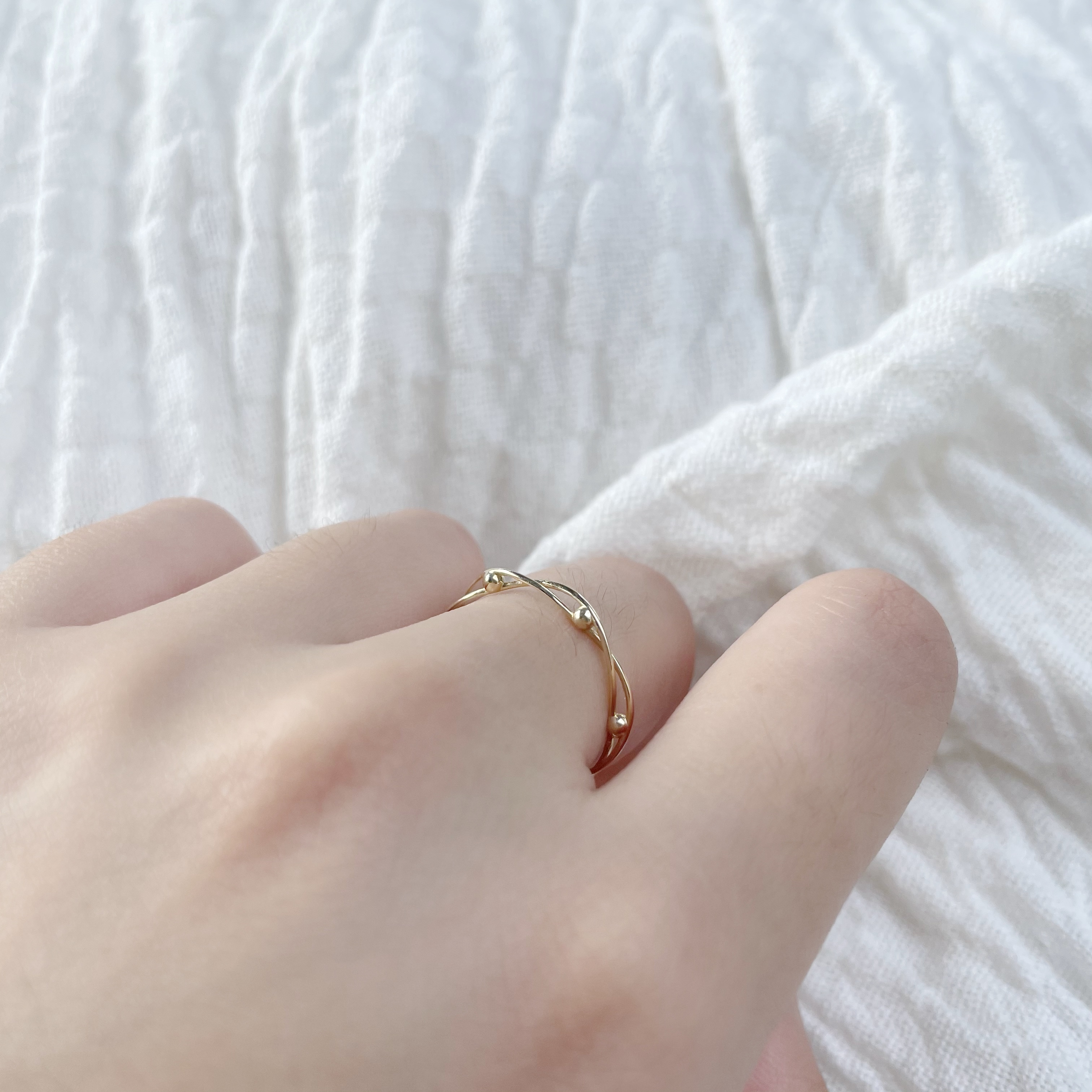 14K Greenwich金球戒指