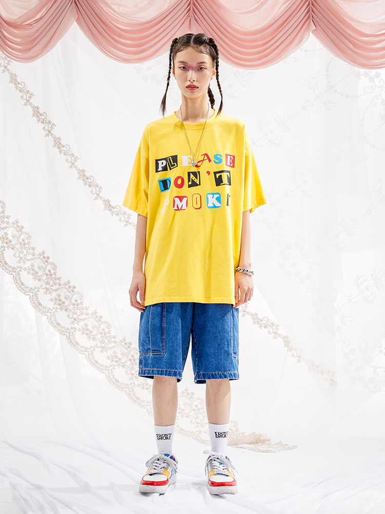 I DON’T SMOKE  剪接 字母 短袖 短T  DONSMOKE Don’t Smoke