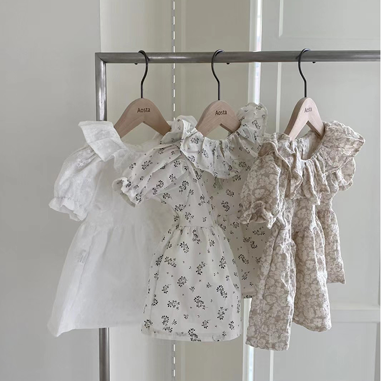 !!現貨!!【正韓童裝】AOSTA 公主袖碎花洋裝