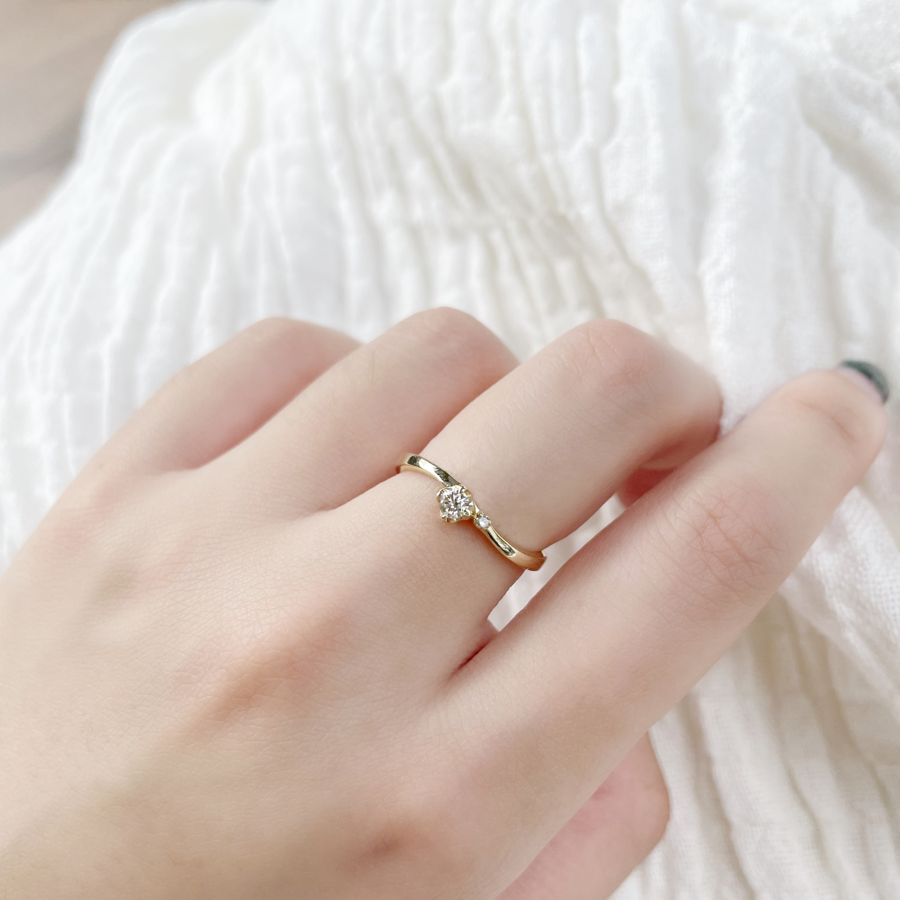 14K Eternal波浪真鑽戒指