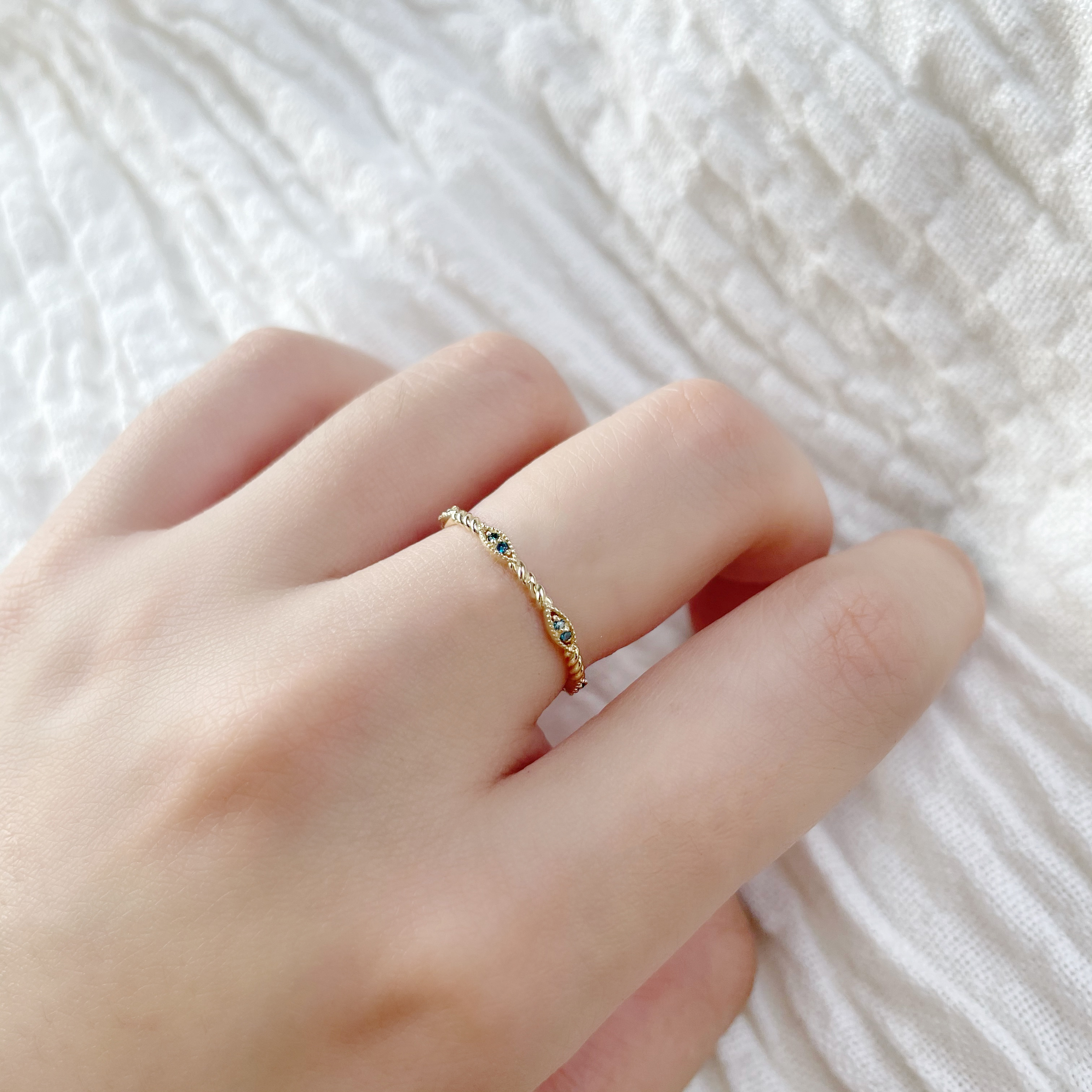 14K Nagi小藍鑽戒指