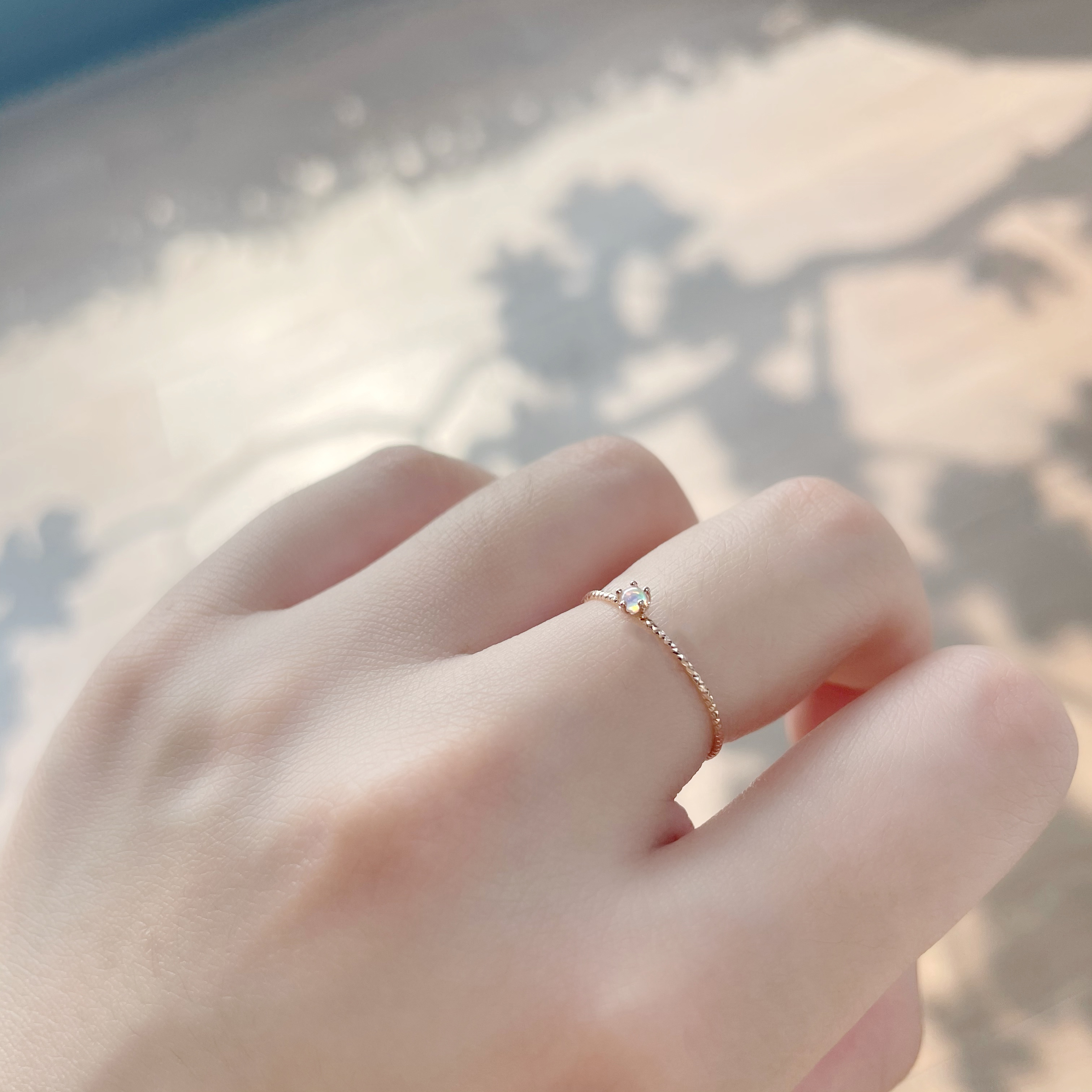 14K亮亮Mini皇冠歐泊戒指