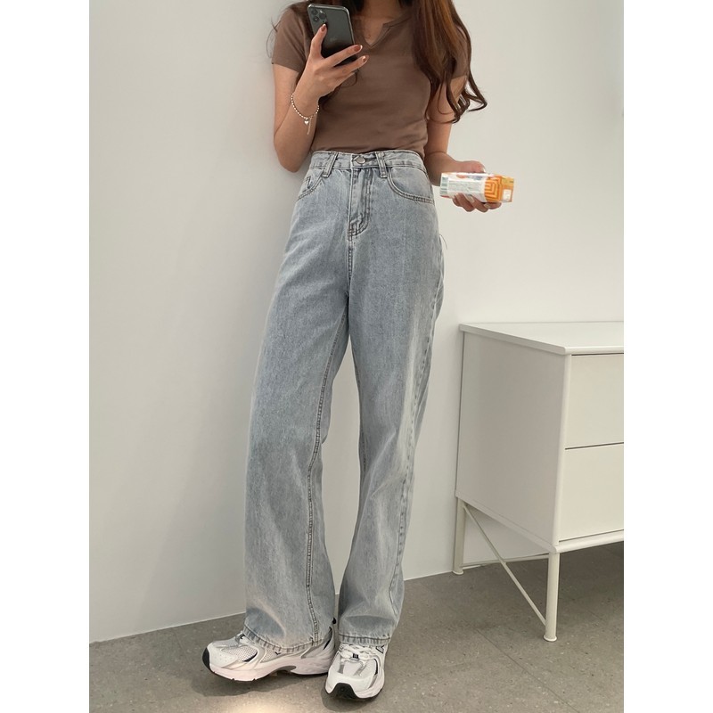 【imfine】長腿姐姐 落地牛仔寬褲 #3594