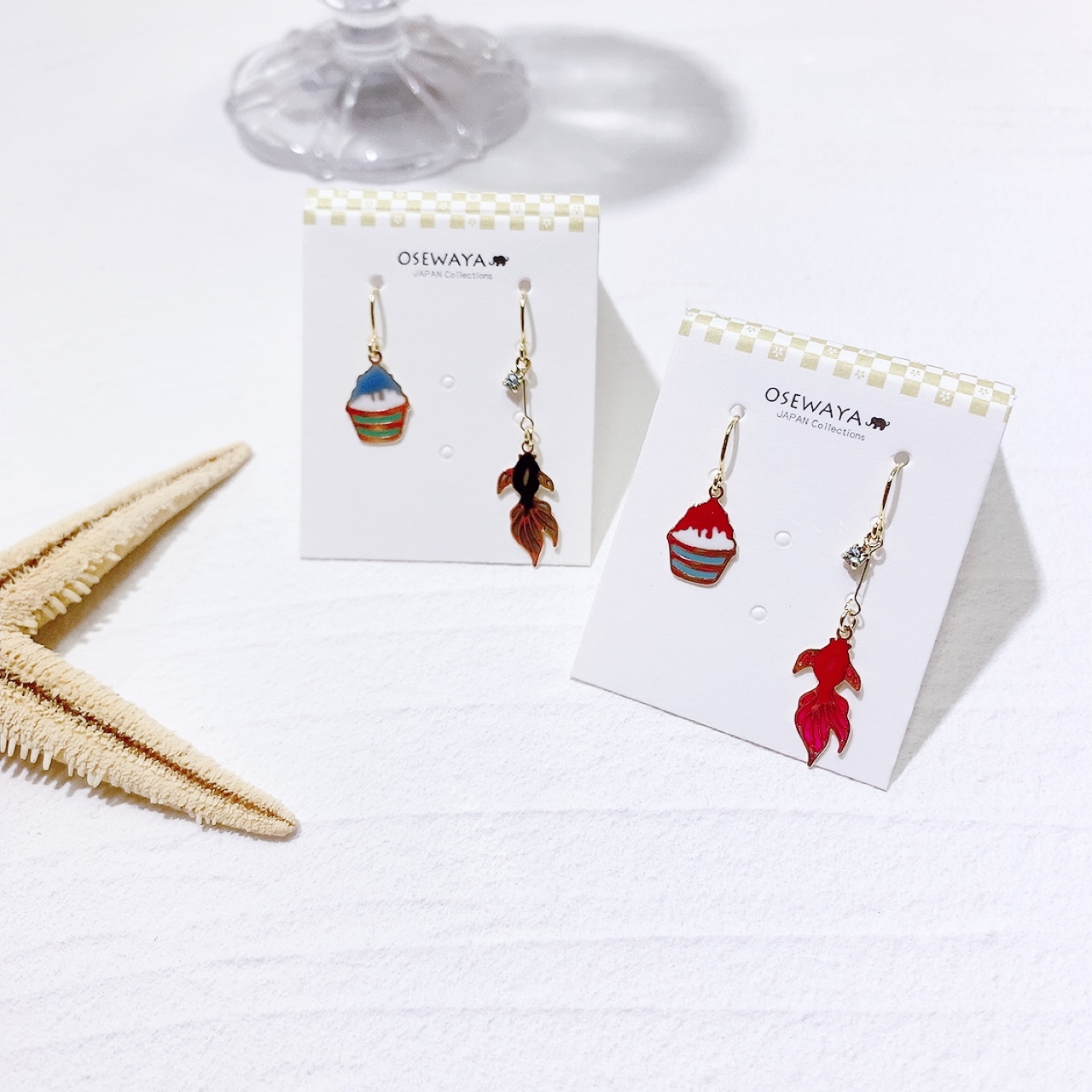 [日本制] 金魚x刨冰耳環