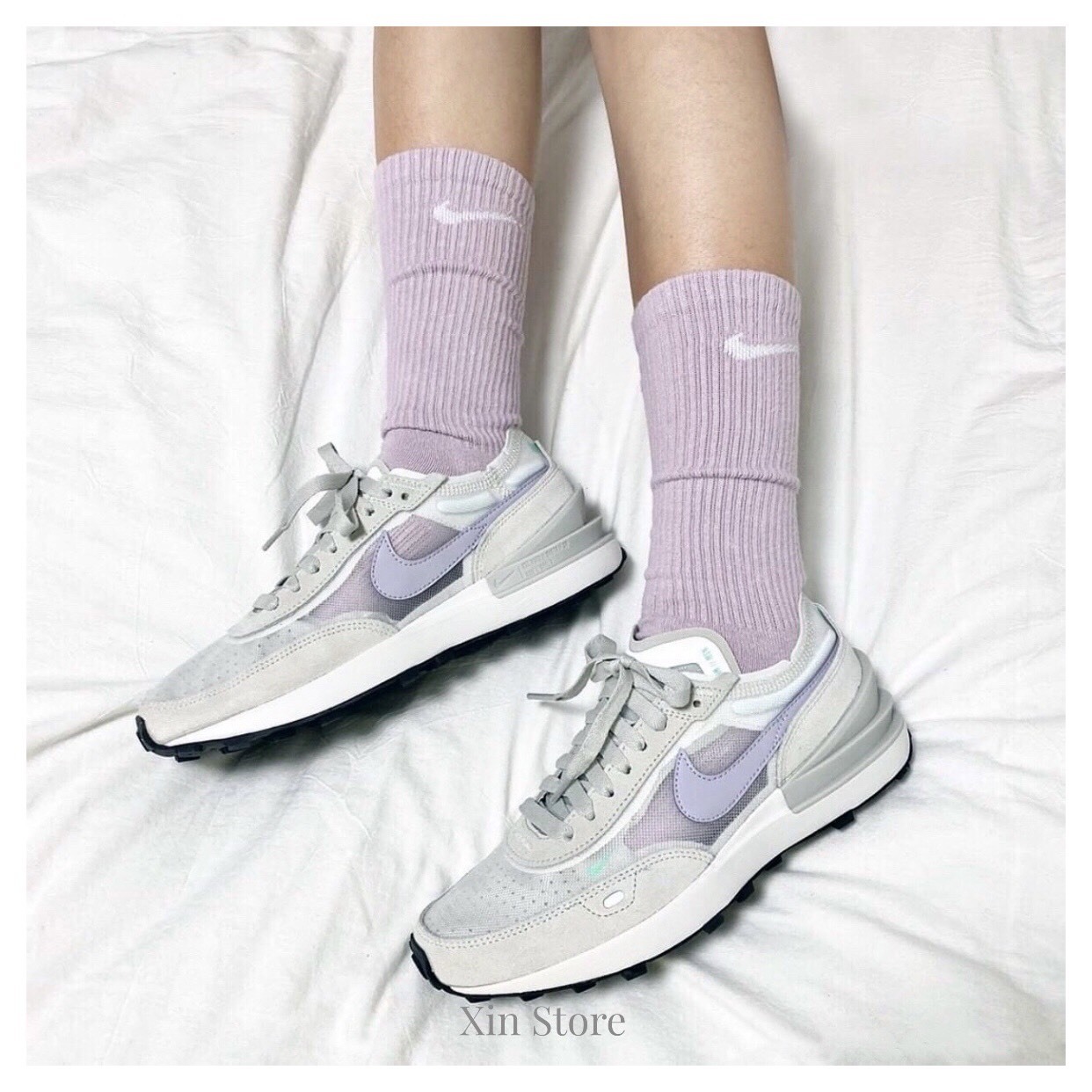 【現貨】Nike Waffle One 小Sacai 平民版Sacai 解構 灰紫