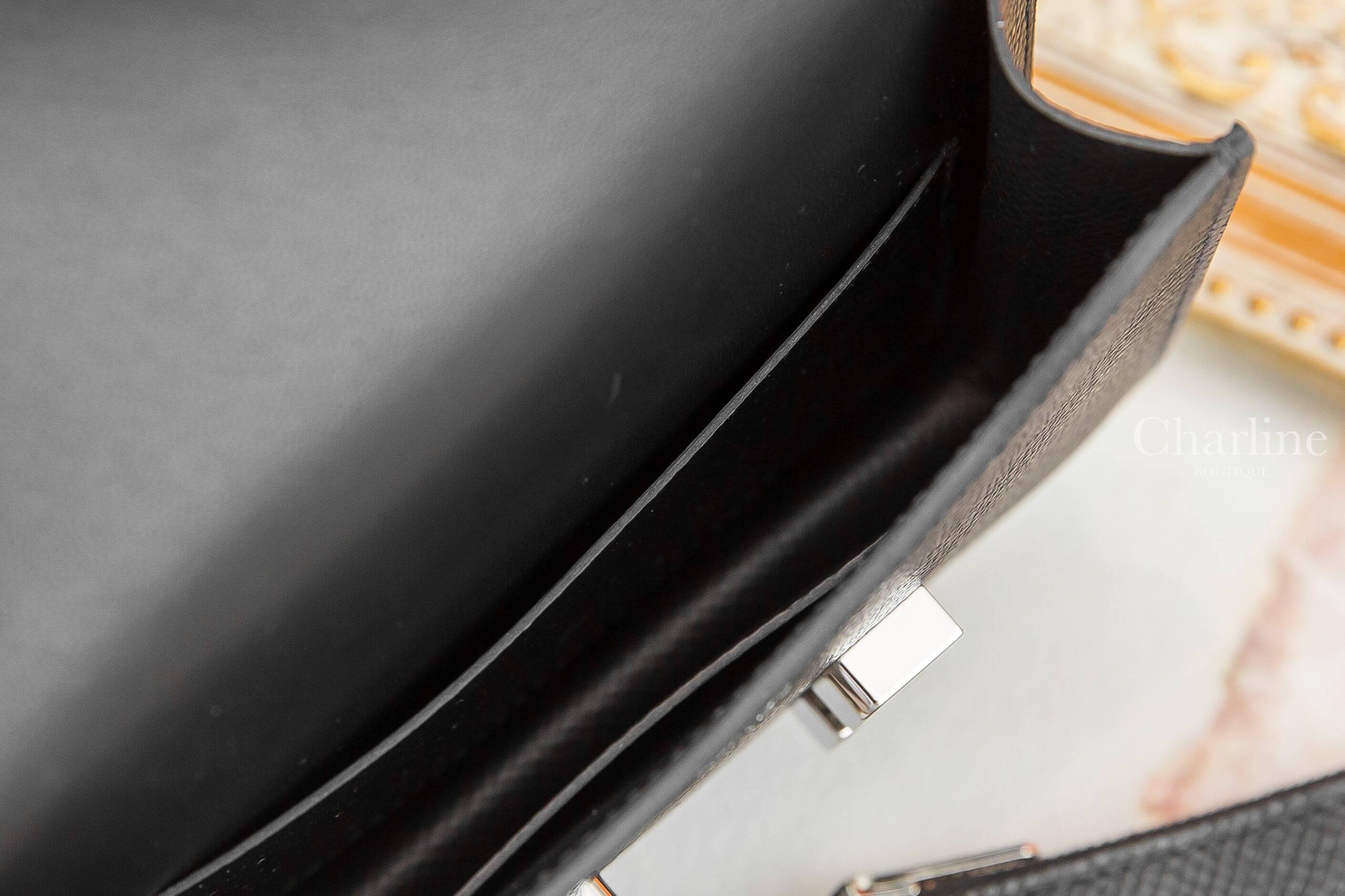 Hermès Constance Slim Wallet 89 Noir Epsom Y刻黑色銀釦短夾-Charline Boutique 精品代購