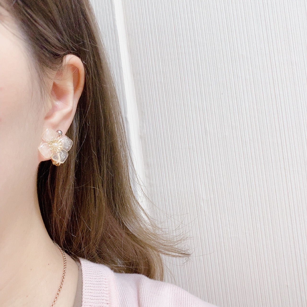 [日本制]Farbe 透明風大花耳環/髮圈
