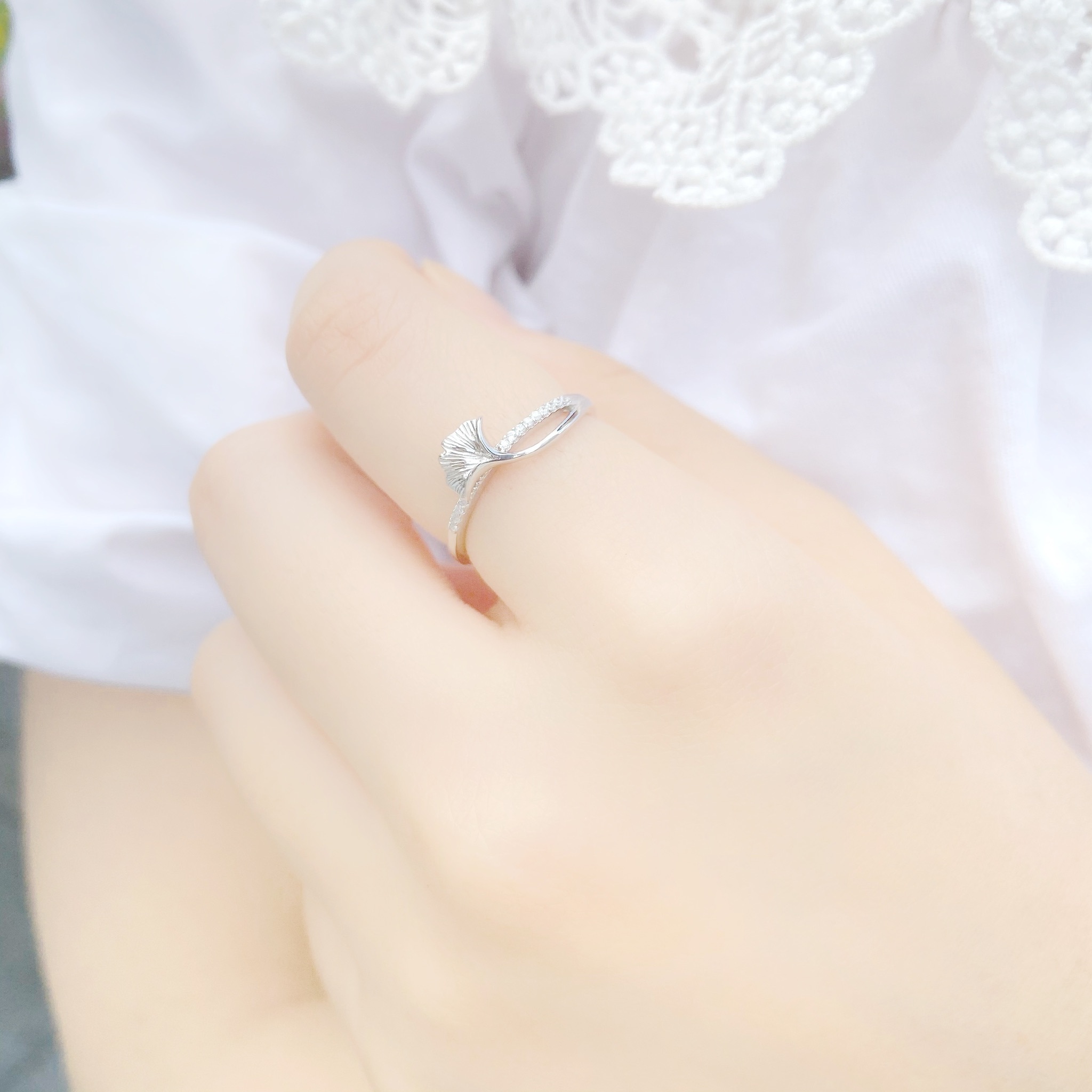 | 925純銀・玫瑰金 | 銀杏戒指 (銀/玫瑰金) | RI0227 |