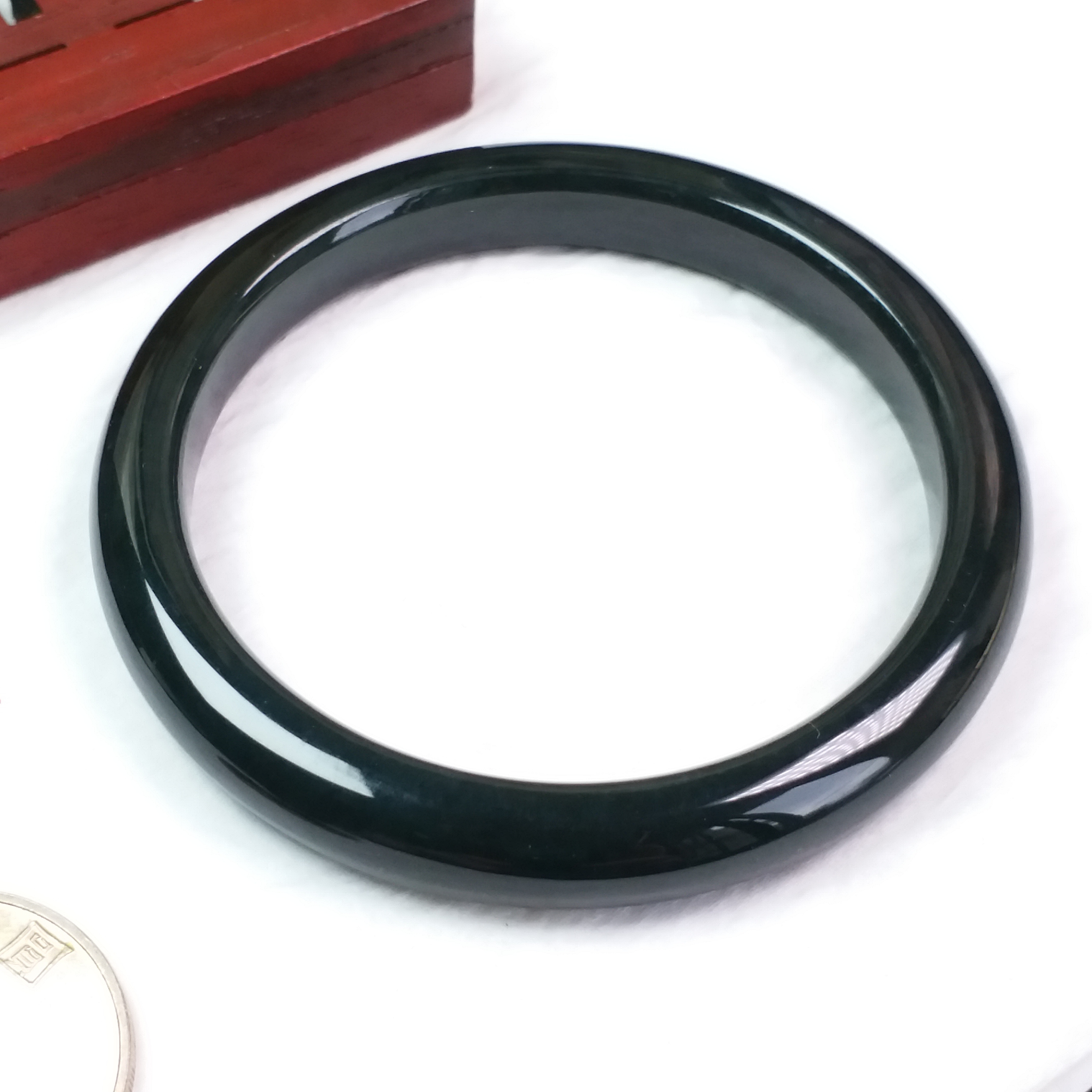 J1856 和田玉塔青手鐲54.6mm (1.47)