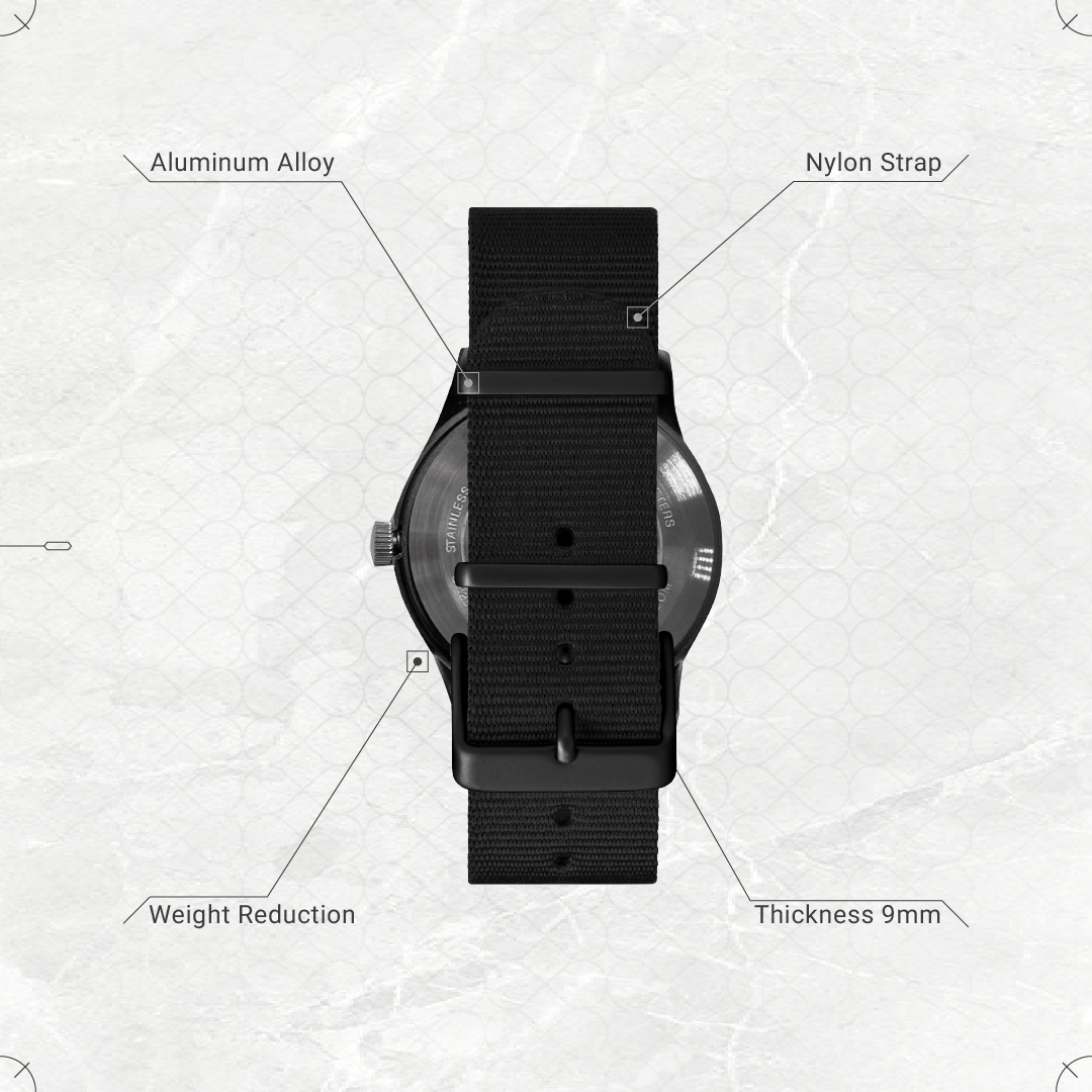 GOOPiMADE  x  TIMEX "Reversed Sundial"  GT-01 Mil-W-93510G - Black