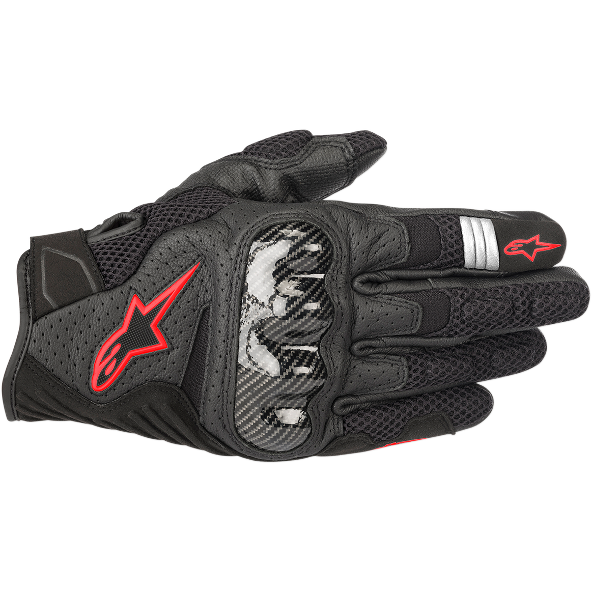 ALPINESTARS SMX-1 AIR V2 GLOVES BLACK/RED FLUO 黑螢光紅 皮布手套