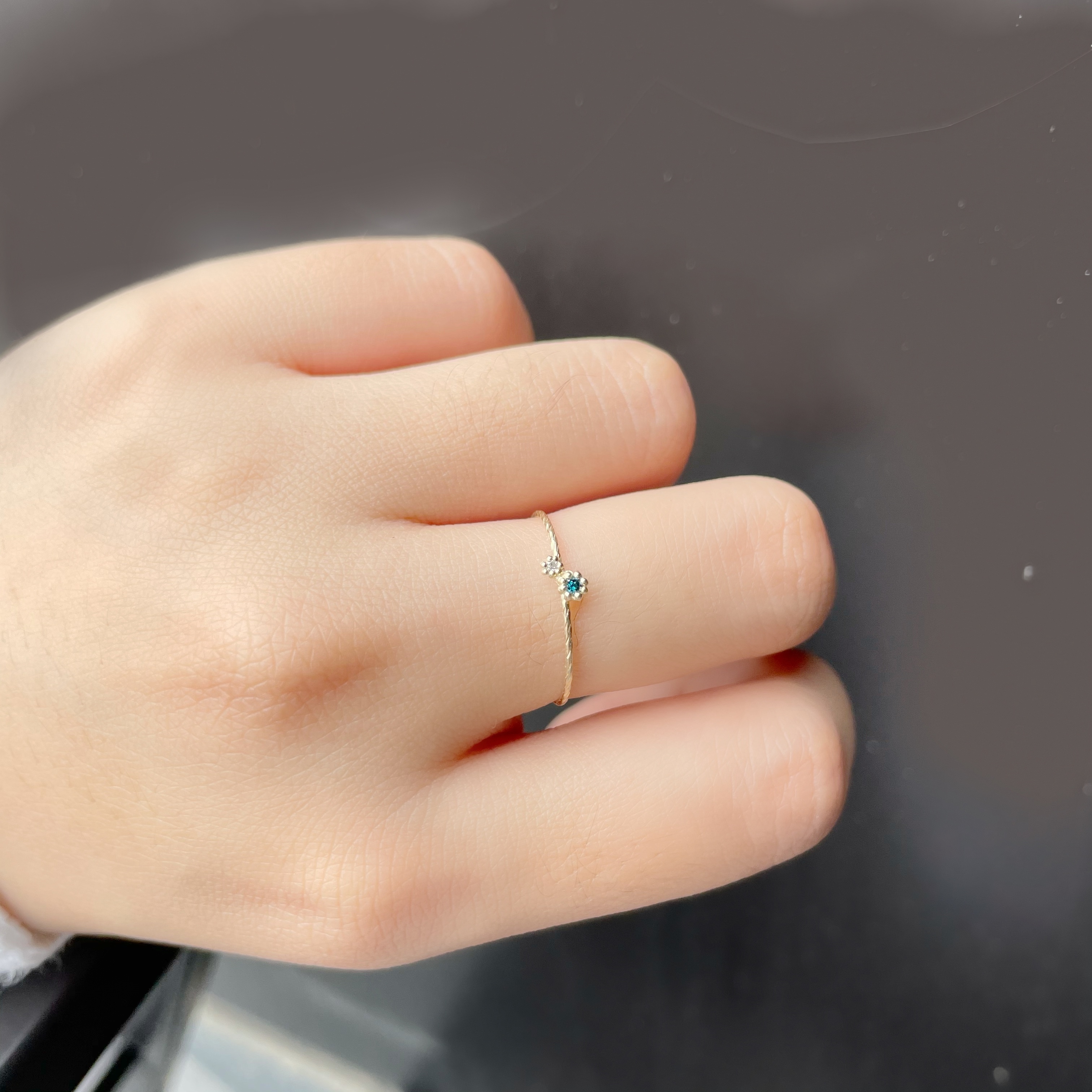 14K Firework藍白鑽細戒