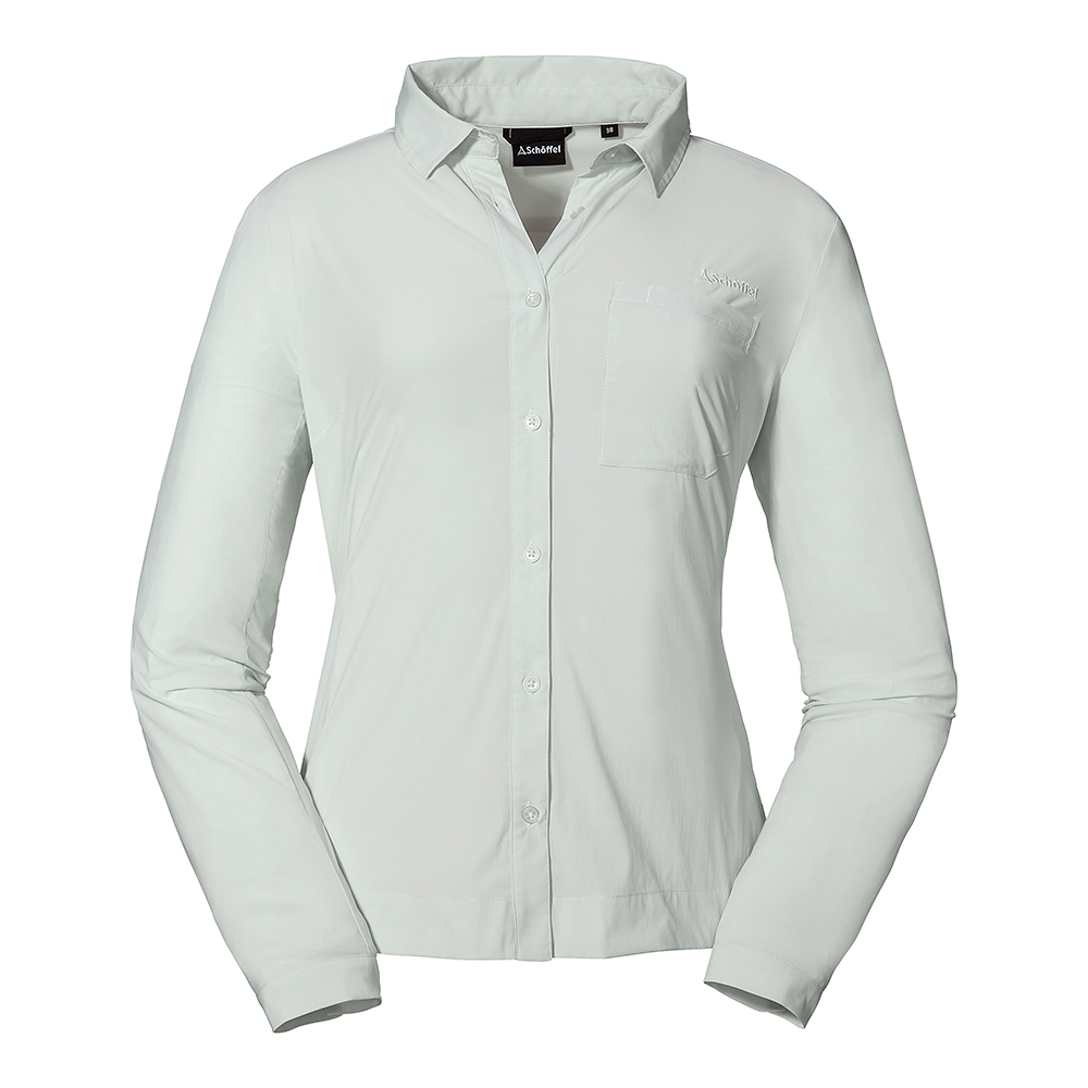【Schoffel】女長袖排汗透氣抗UV素色襯衫 / 1SL20-12951-[白]
