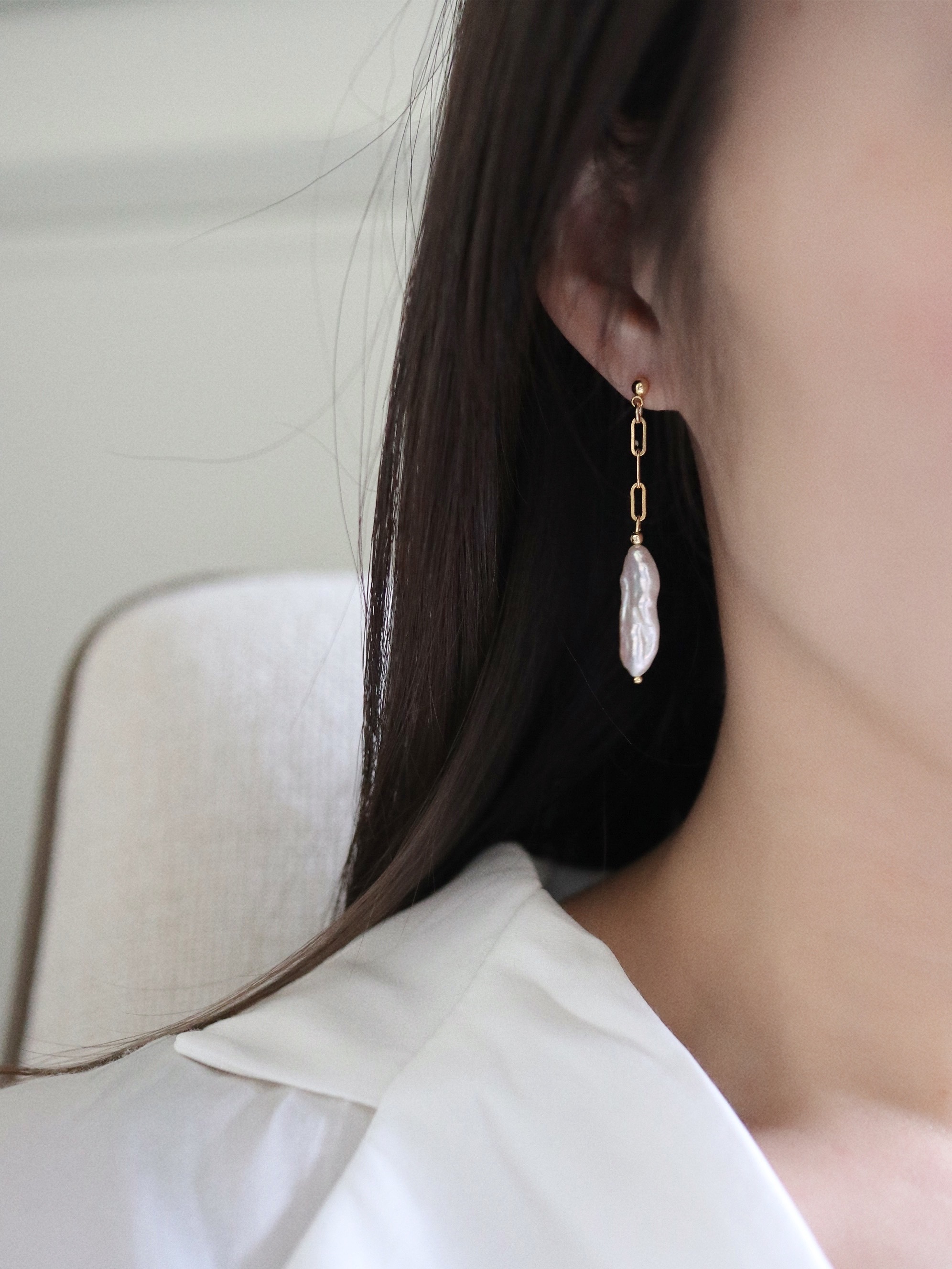 Baroque Pearl Earrings｜巴洛克珍珠耳環
