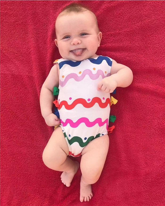 彩虹小波紋泳衣