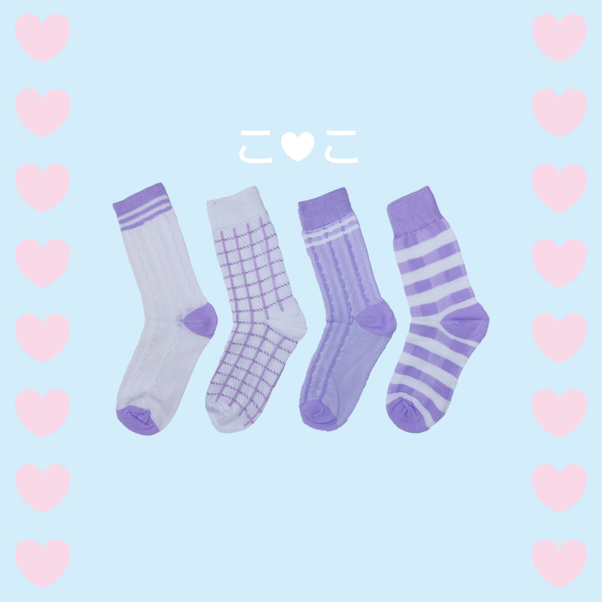 正韓紫色系列造型襪子