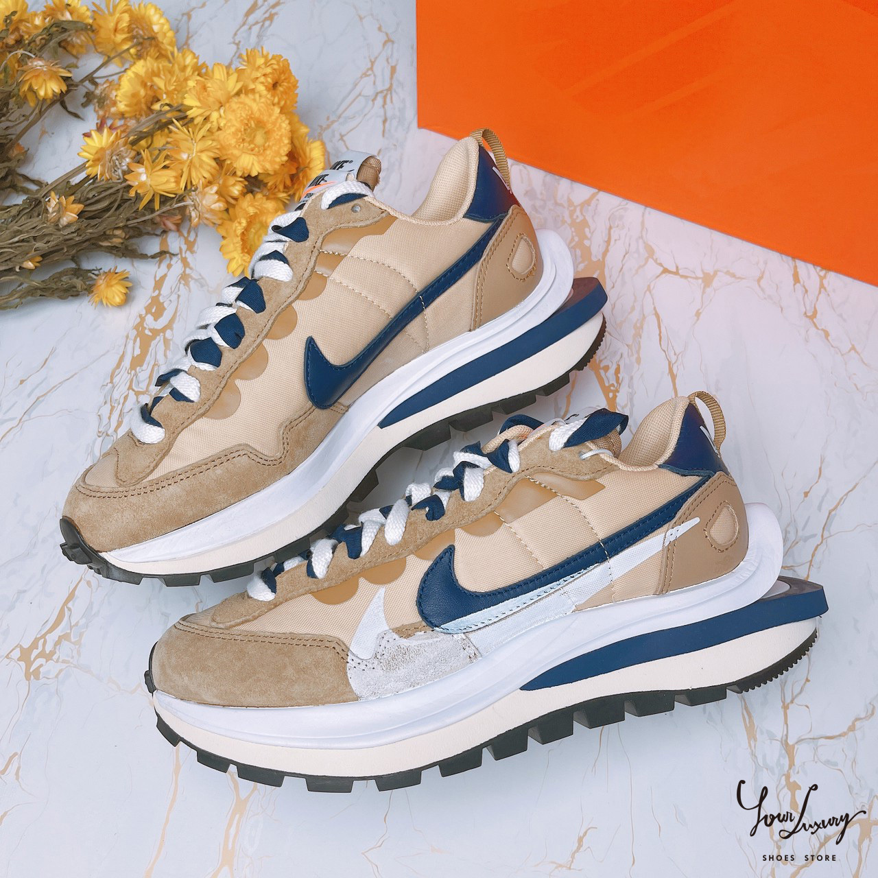 【Luxury】預購 Sacai x Nike Vaporwaffle 2021 聯名 紫色 春季 新款 解構 雙勾