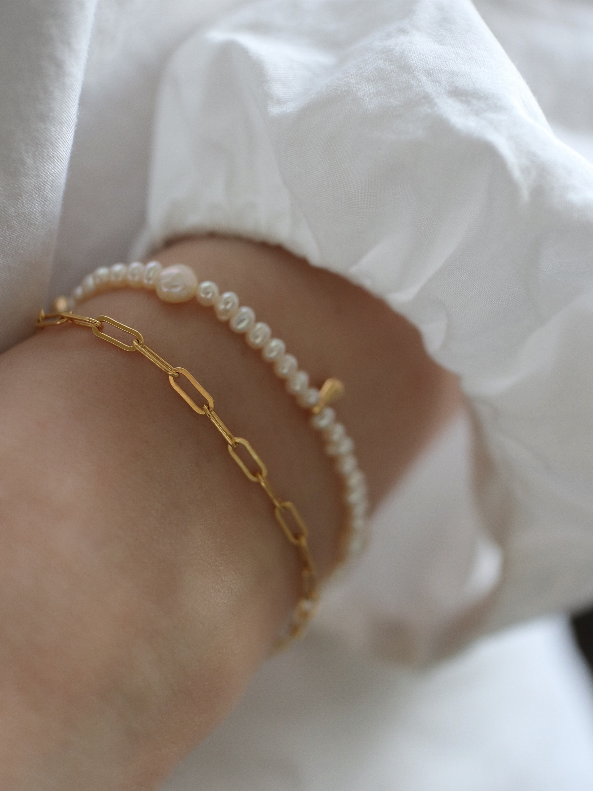 SHIZUKU PEARL BRACELET｜18K 水滴珍珠手鏈