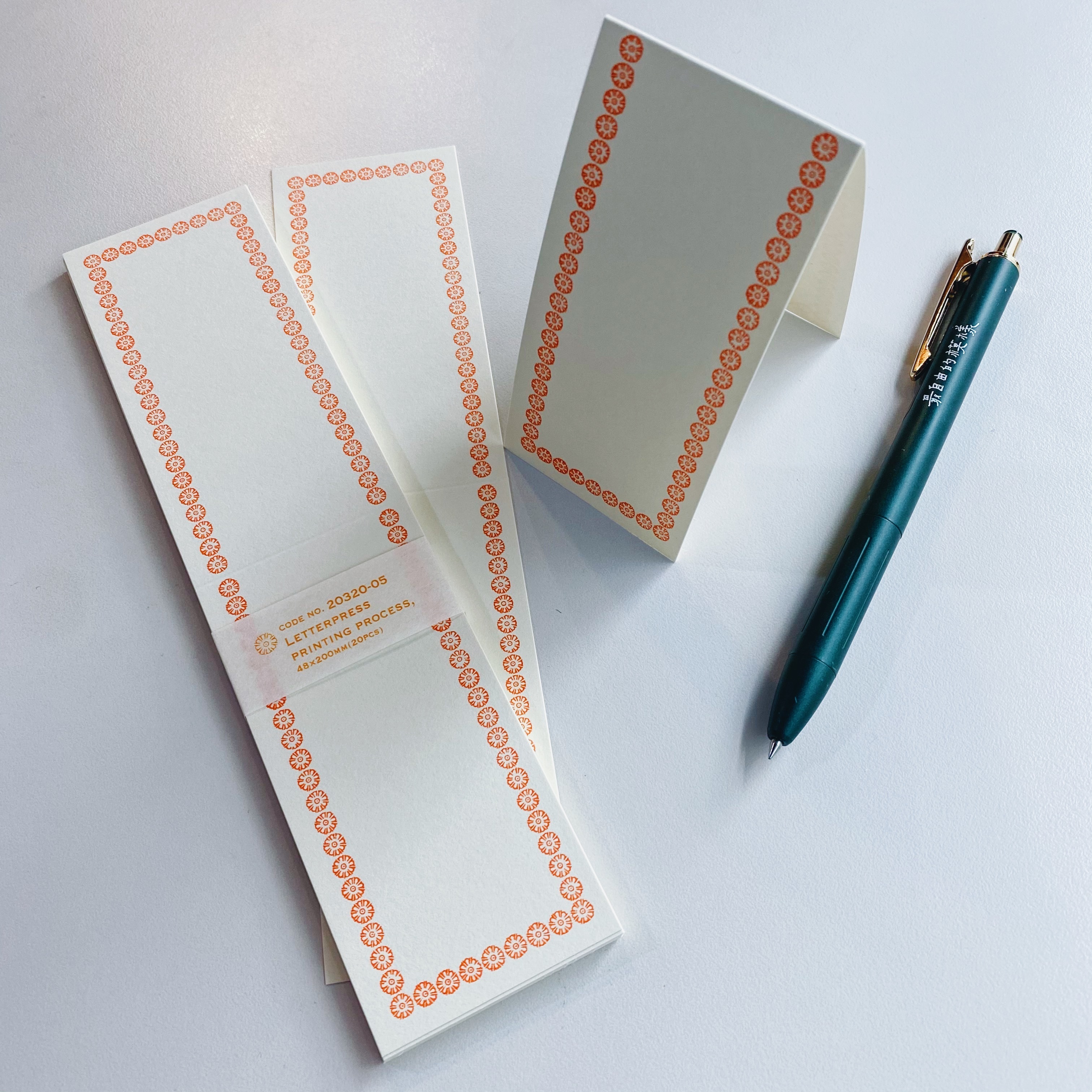 倉敷意匠 凸版印刷 摺疊便箋Memo小卡 橘色