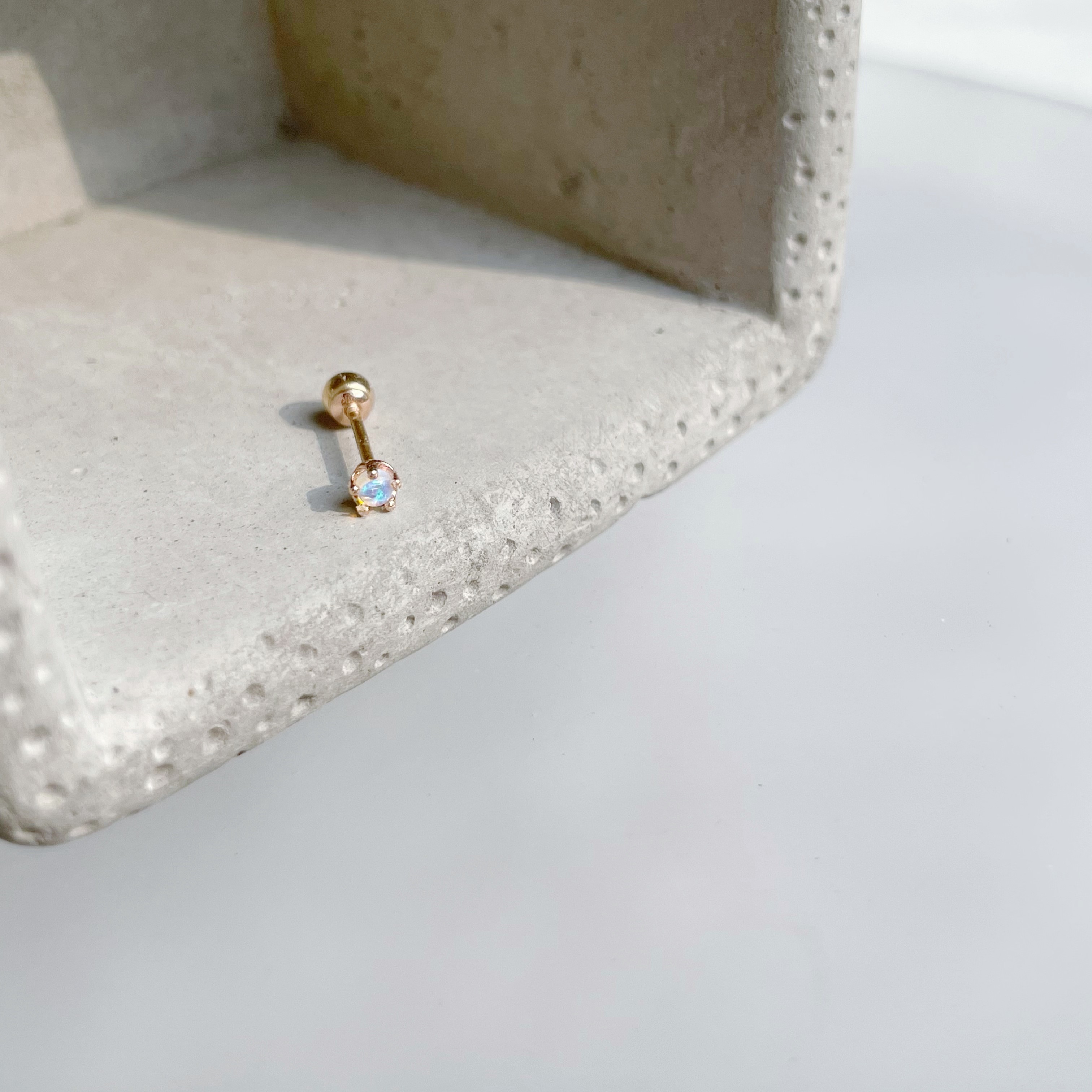 14K Mini皇冠歐泊轉珠耳環