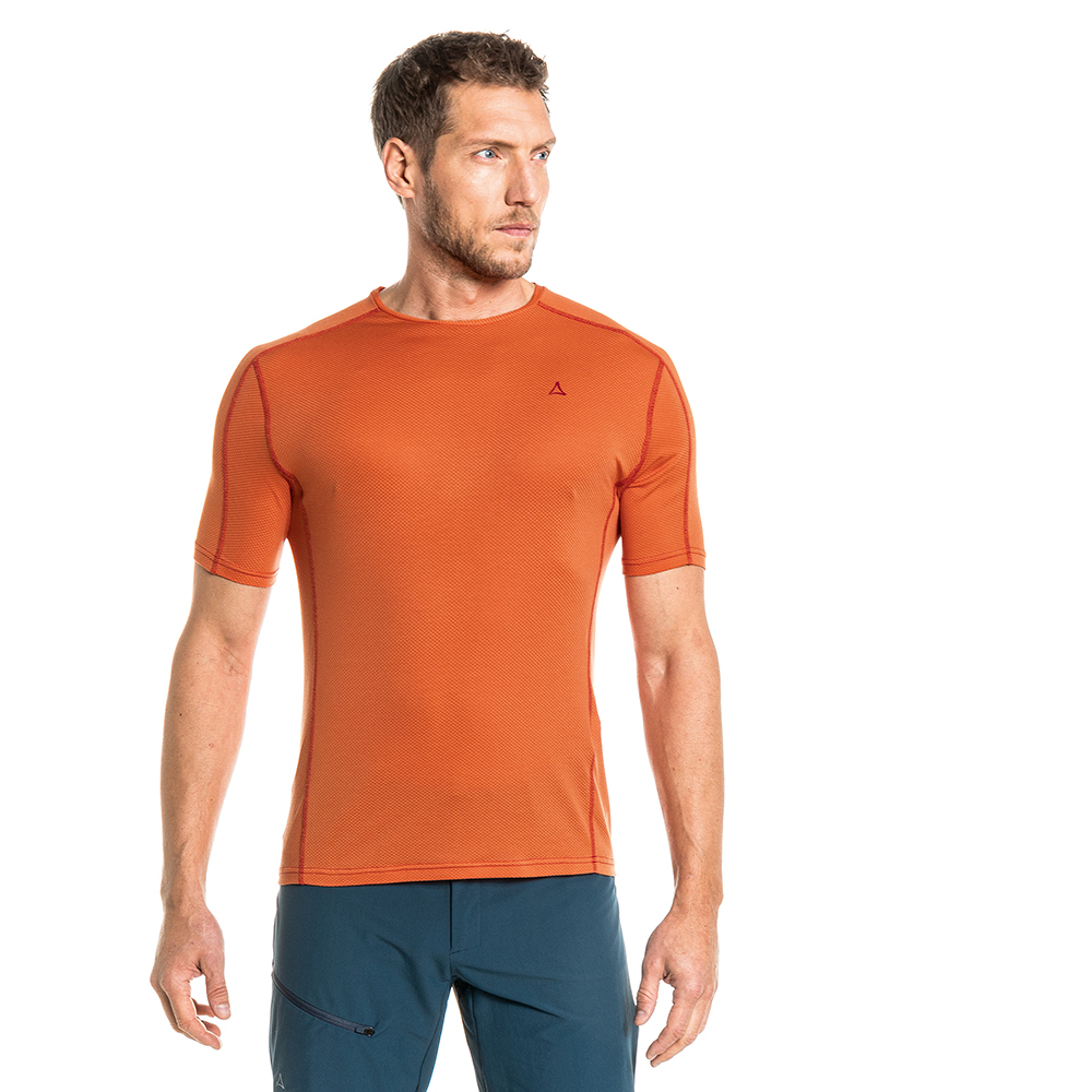 【Schoffel】男排汗透氣抗UV短袖圓領衫 / 1SL20-23149-[橘]