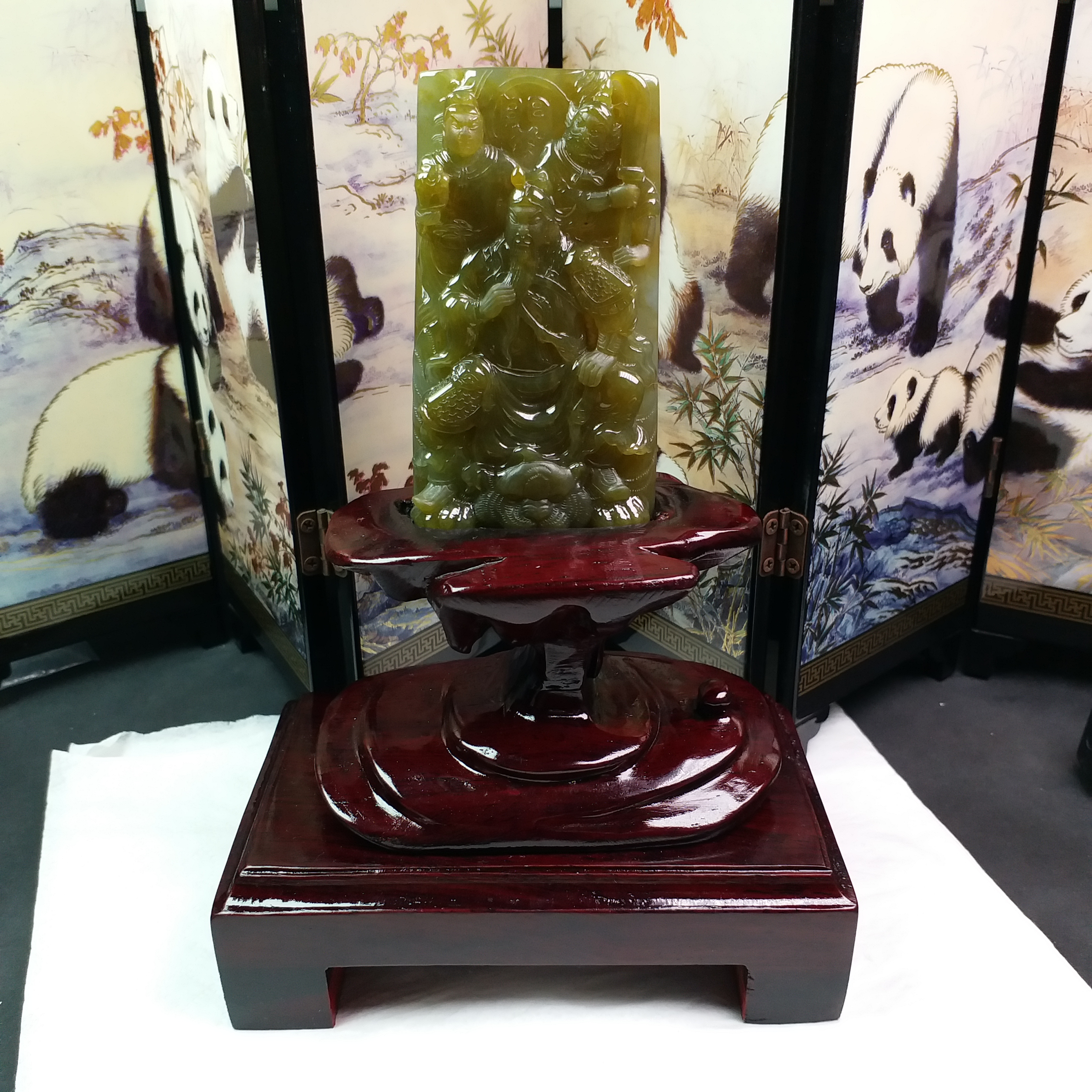 關公與關平、周倉, 天然翡翠A玉, 緬甸玉, Jade, Jadeite