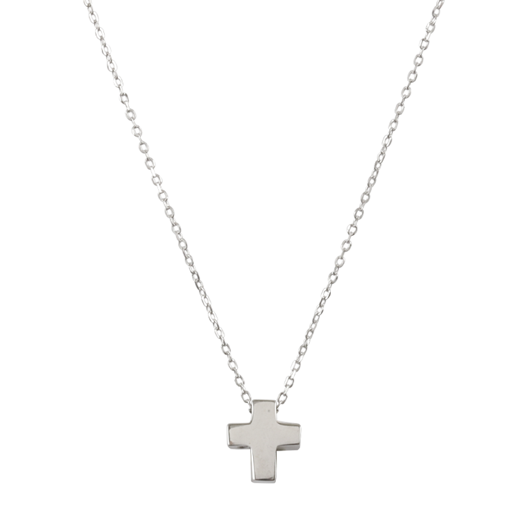 純銀項鍊，女士項鍊 希臘式十字架；小巧細緻的純粹設計（1172）