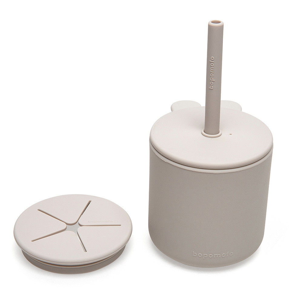 新加坡bopomofo 兔兔鉑金矽膠水杯零食杯組-灰色