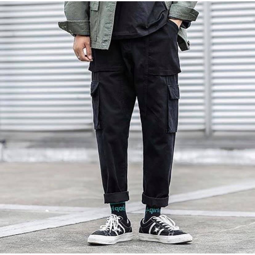 Record 六口袋 軍裝 工裝 水洗工作長褲 三色 1901