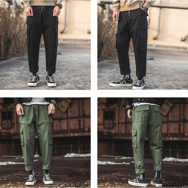 Record 六口袋 軍裝 工裝 水洗工作長褲 三色 1901