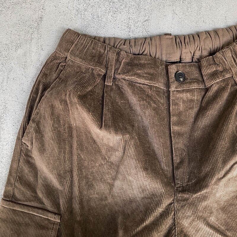 素燕 大口袋 燈芯絨 工作長褲  抽繩 鬆緊 男版 四色