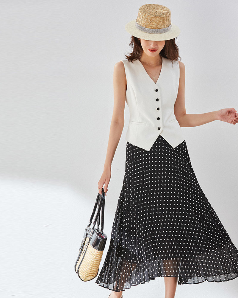 DEER.W寬肩收腰西裝馬甲背心 白色