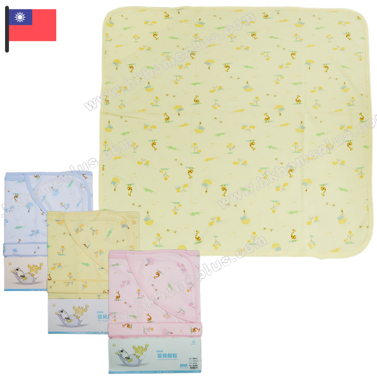 舒適牌: 台灣製 - 嬰兒純棉動物抱毯 (綁帶款) 00312