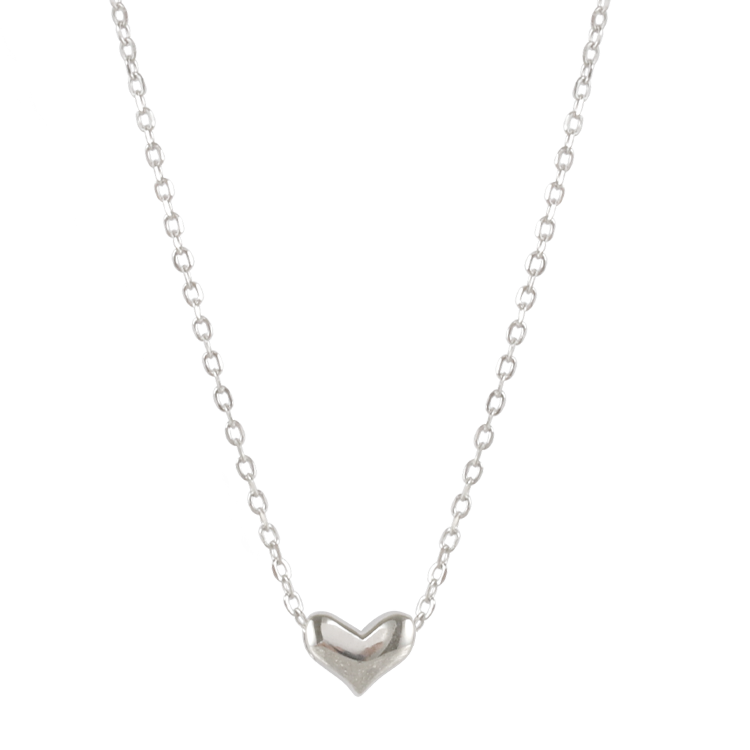 純銀項鍊，女士項鍊 簡約亮面心型；清新婉約的甜美氣息（1848）