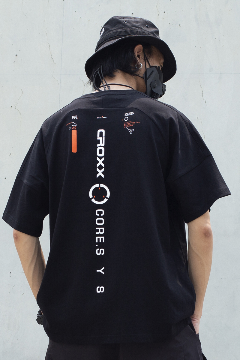 機械進度拼接工裝短袖