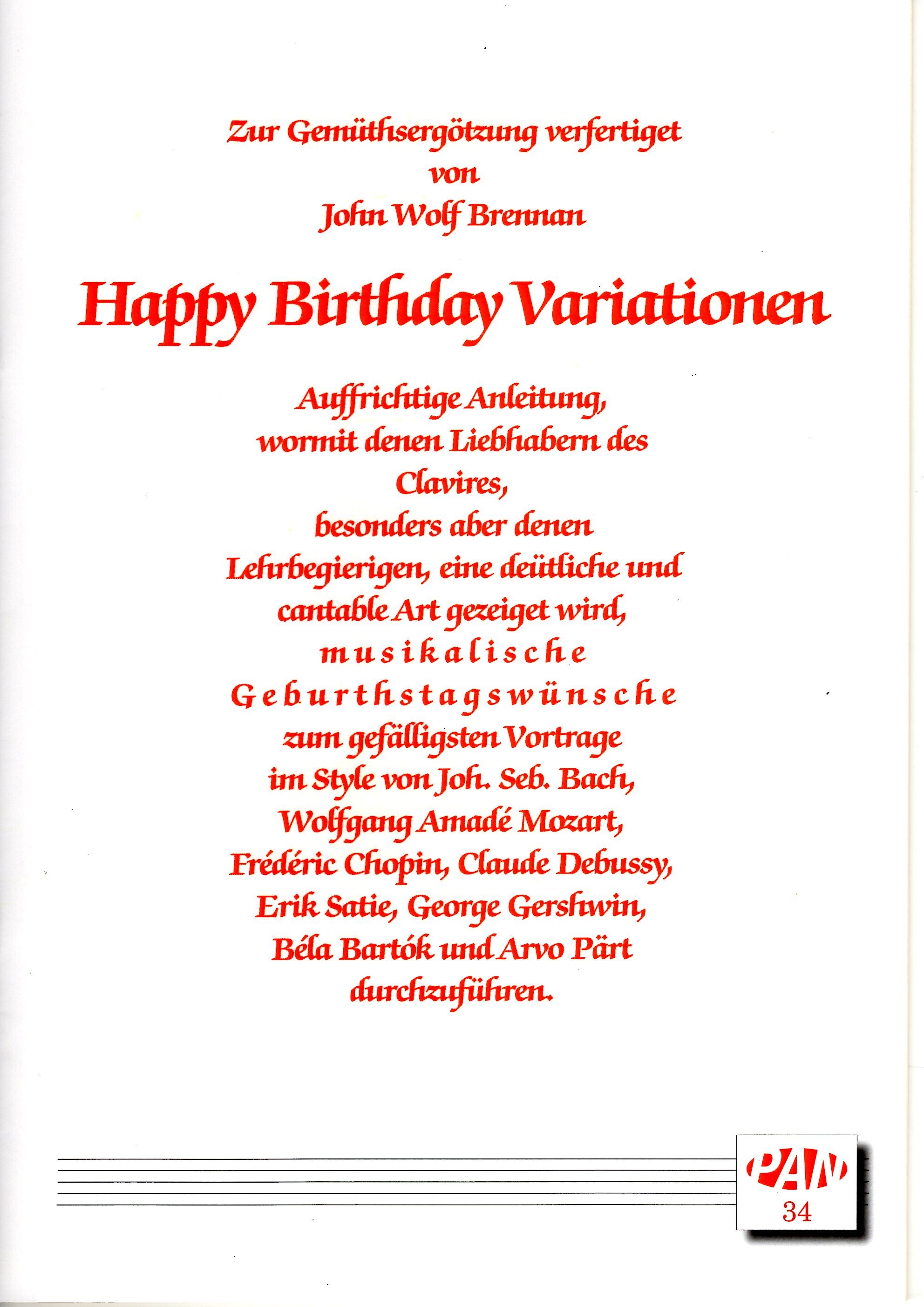 《Happy Birthday Variationen, Op. 95》