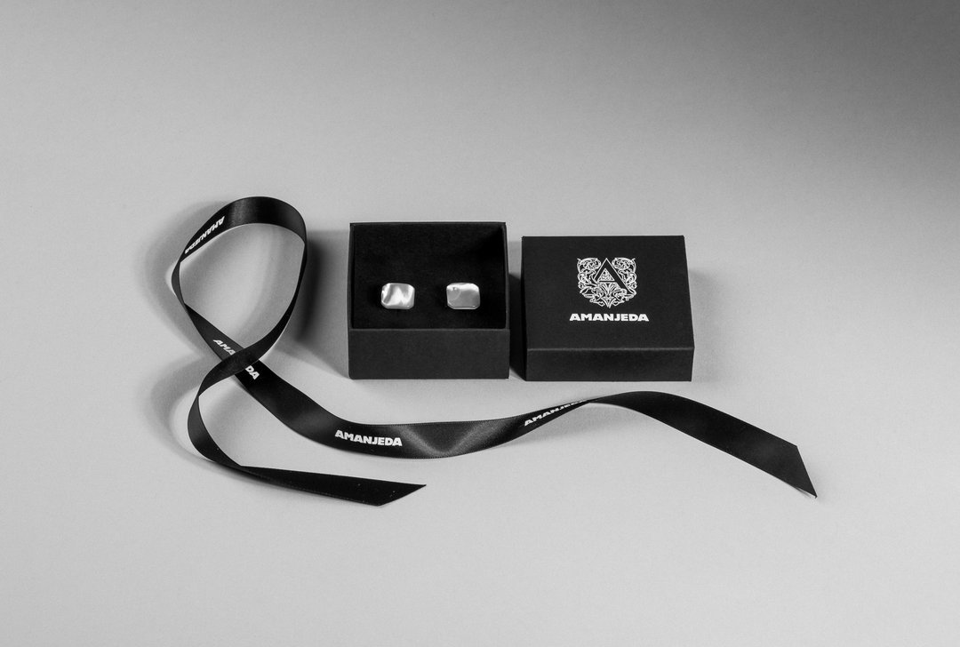 AMANJEDA Men shirt real pearl cufflinks