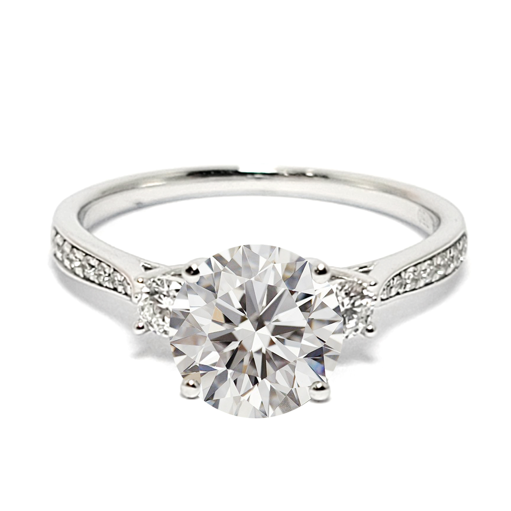 18K白金天然鑽石戒指托 (RS41H110325)