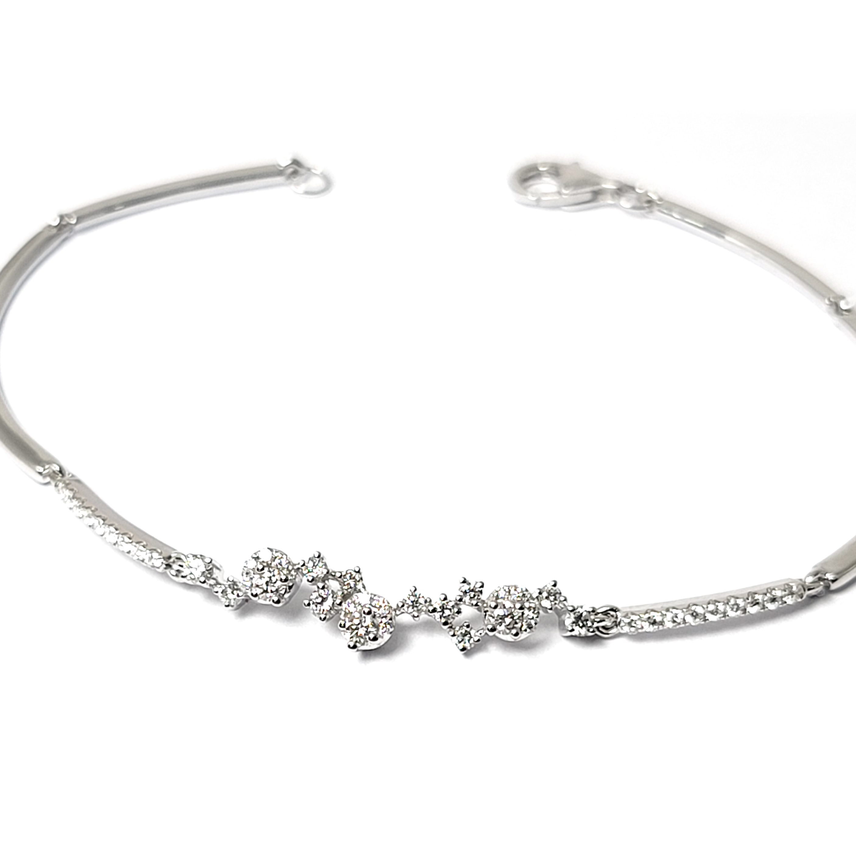 18K 白金天然鑽石手鏈