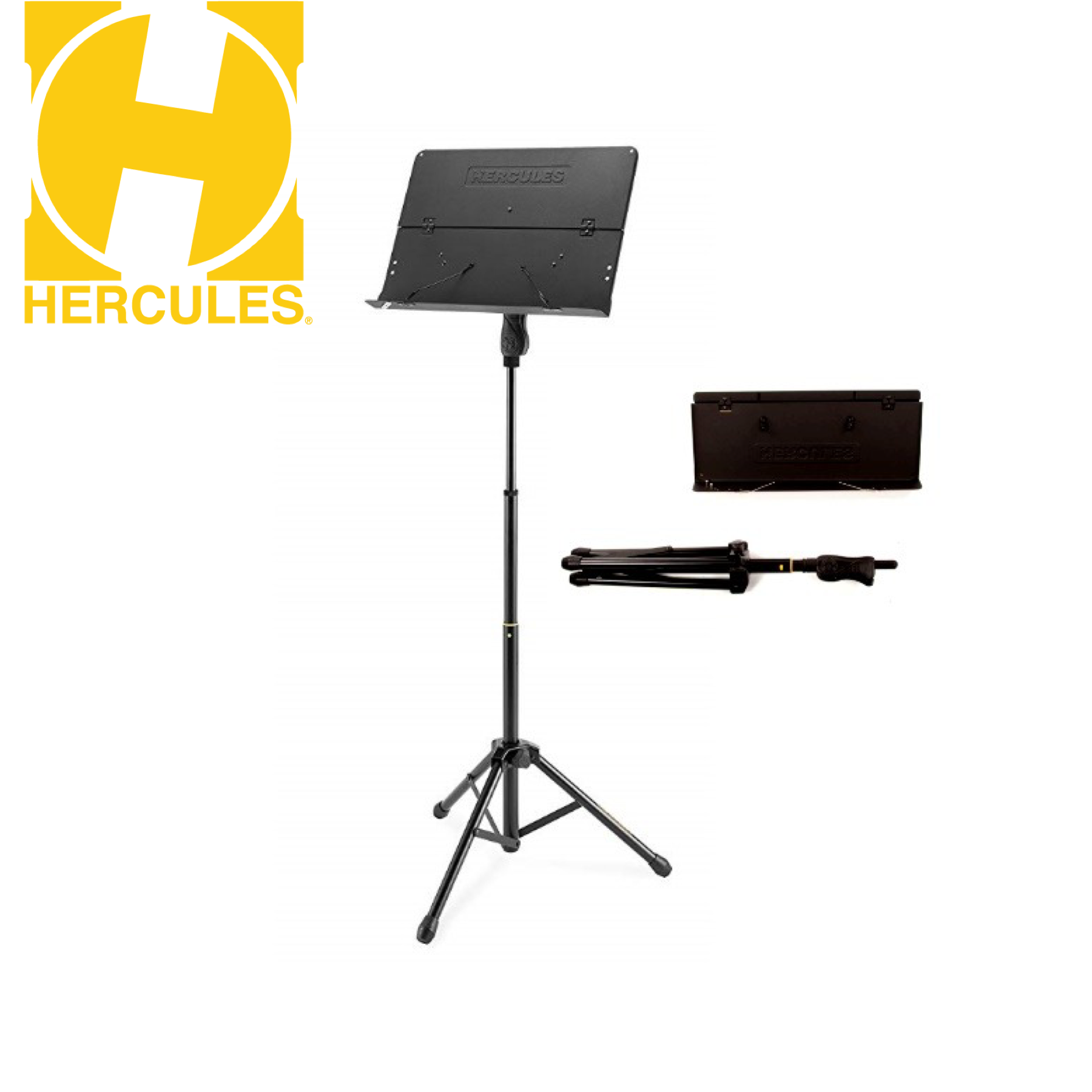 Hercules 海克力斯 BS408B 大譜架 / 三叉腳 無孔可摺譜版 / 快速升降 指揮用大譜架