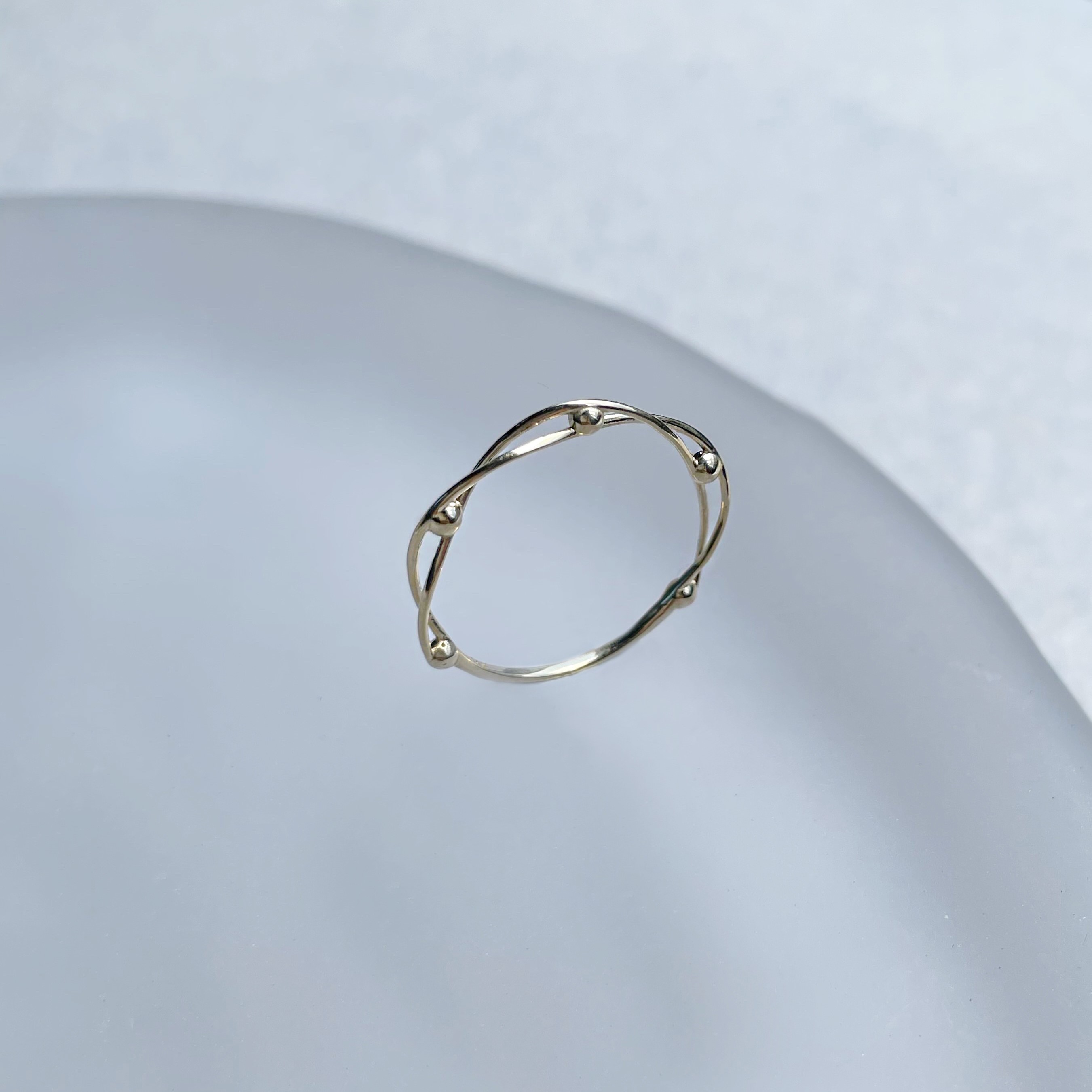 14K Greenwich金球戒指