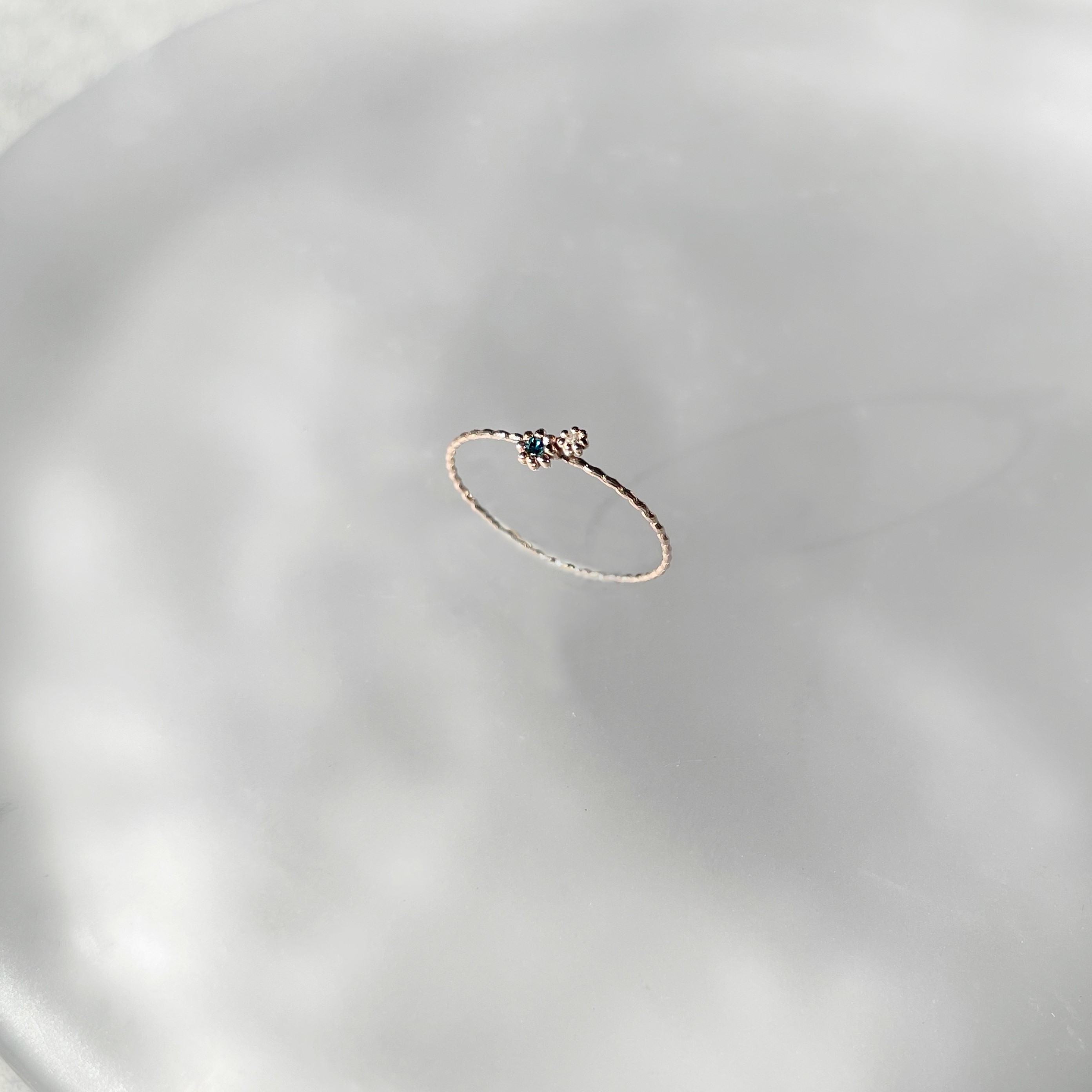 14K Firework藍白鑽細戒