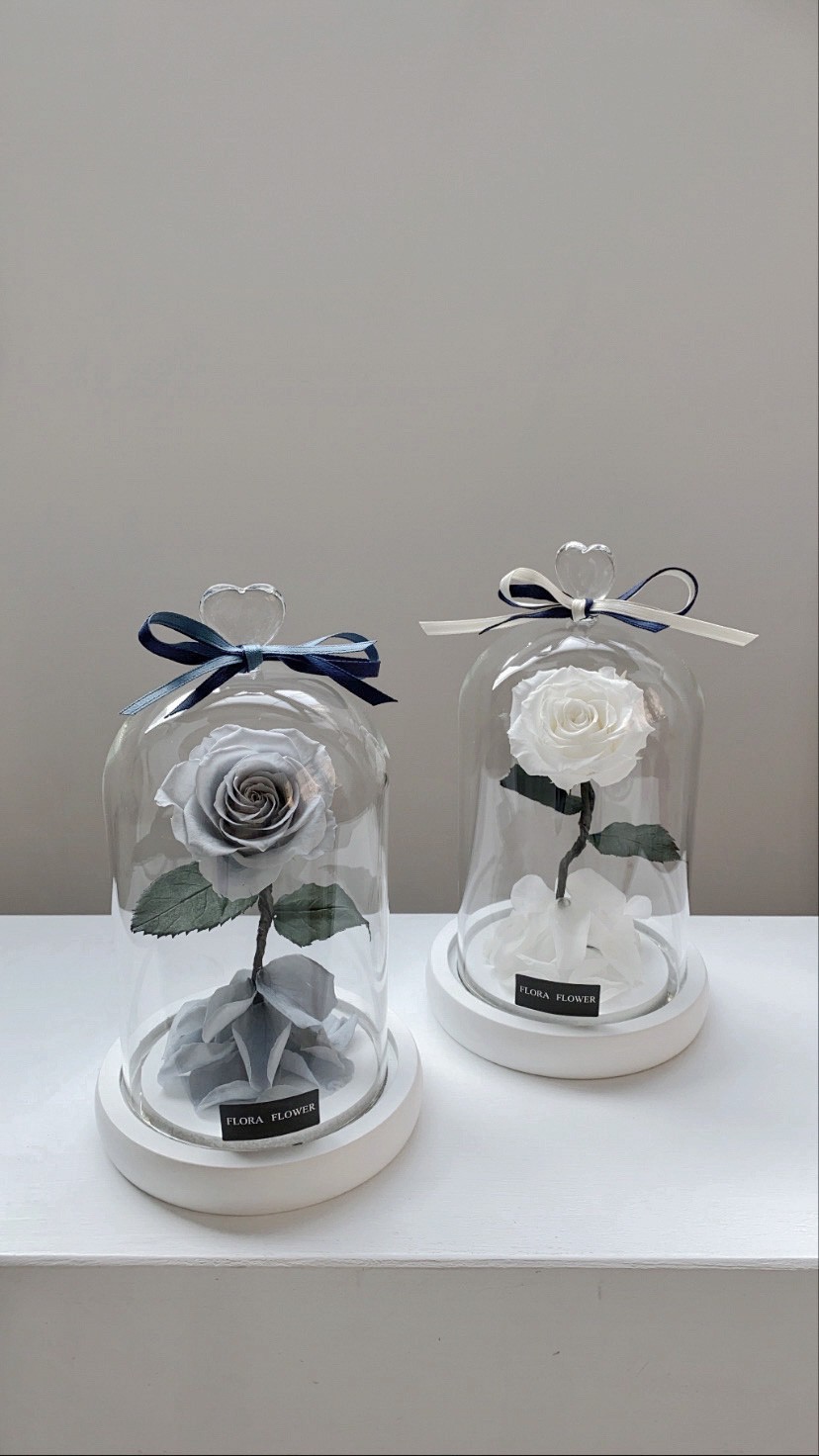 小王子永生玫瑰-灰藍/ 白