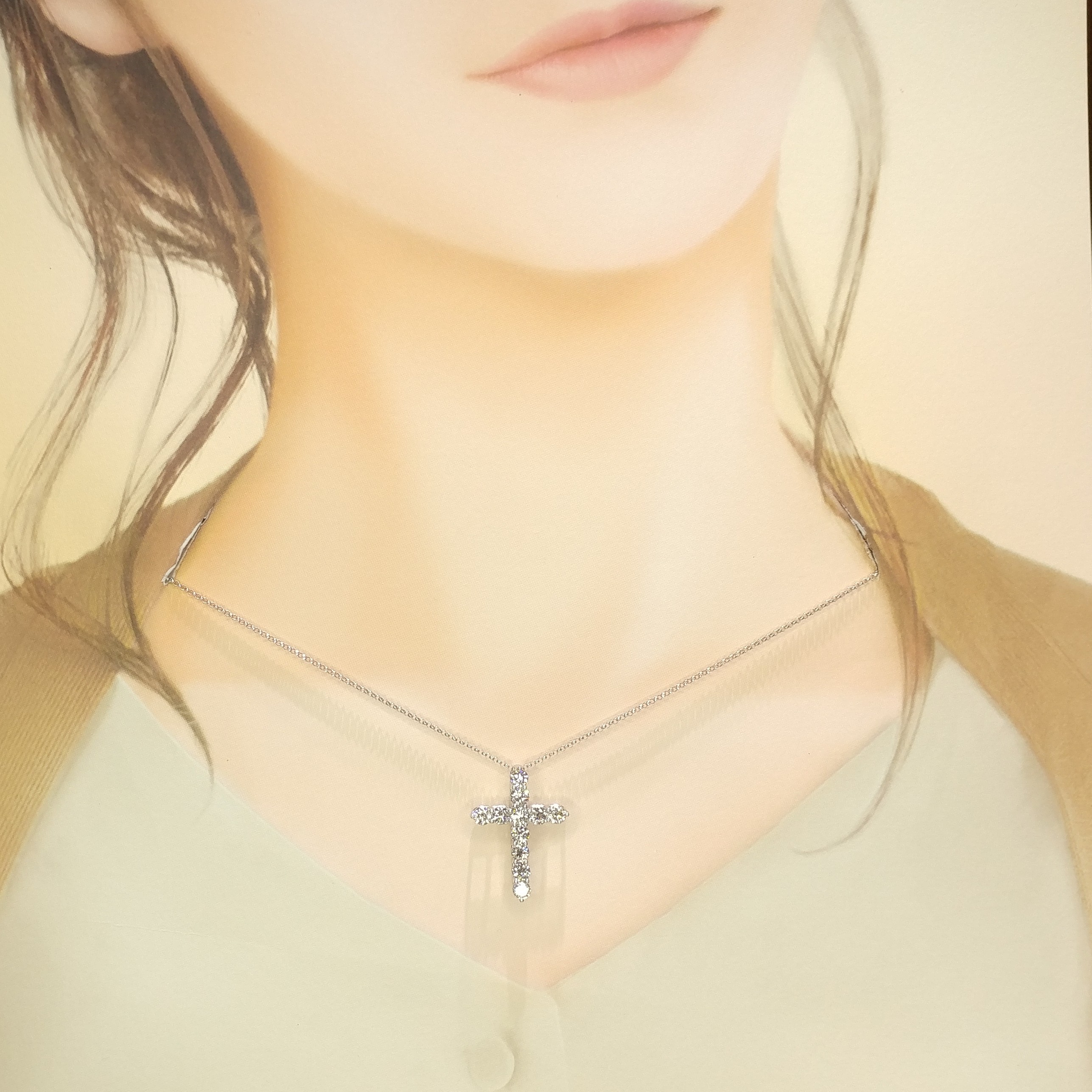 18K White Gold 1.66ct Diamond Pendant