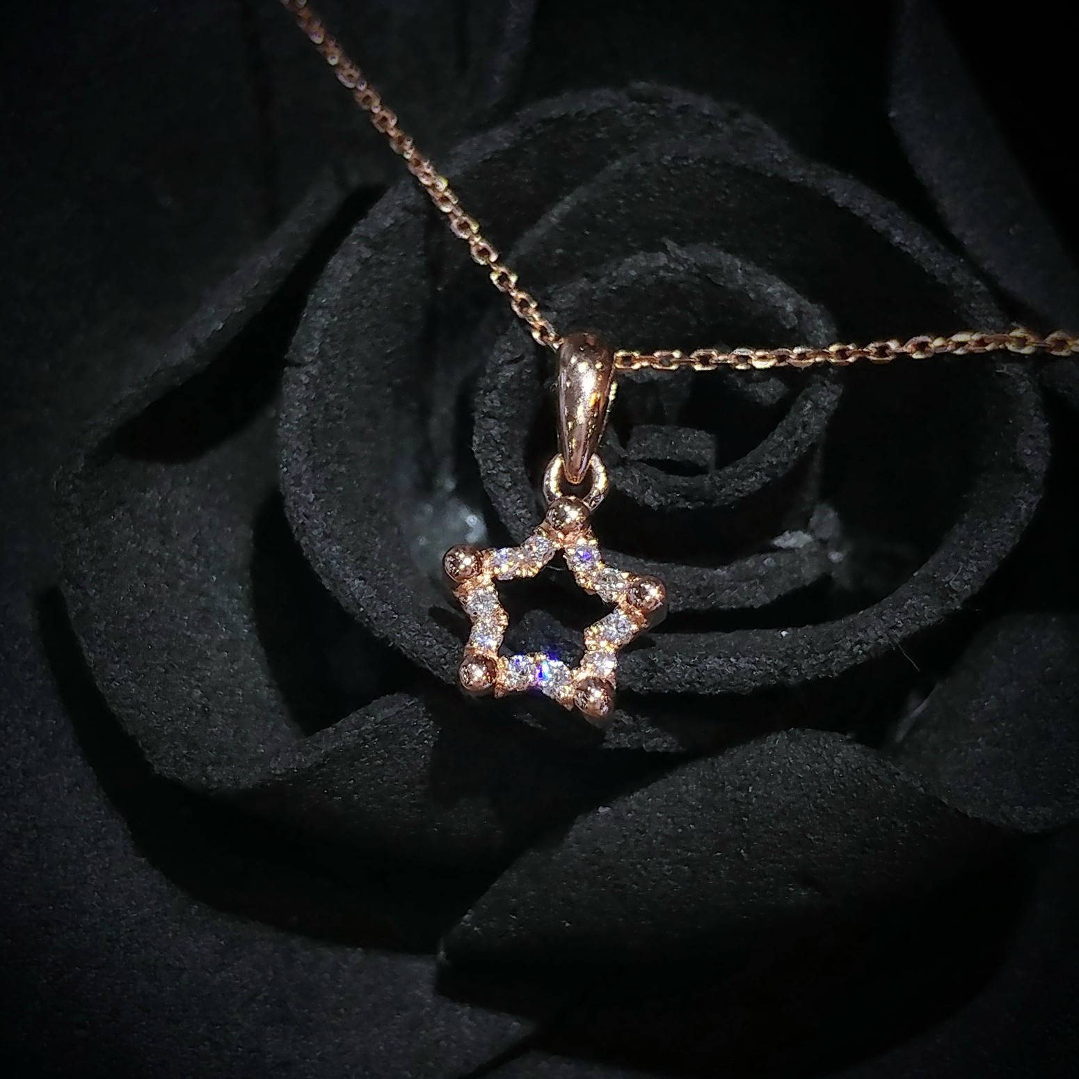 18K Rose Gold 0.04ct Diamond Pendant
