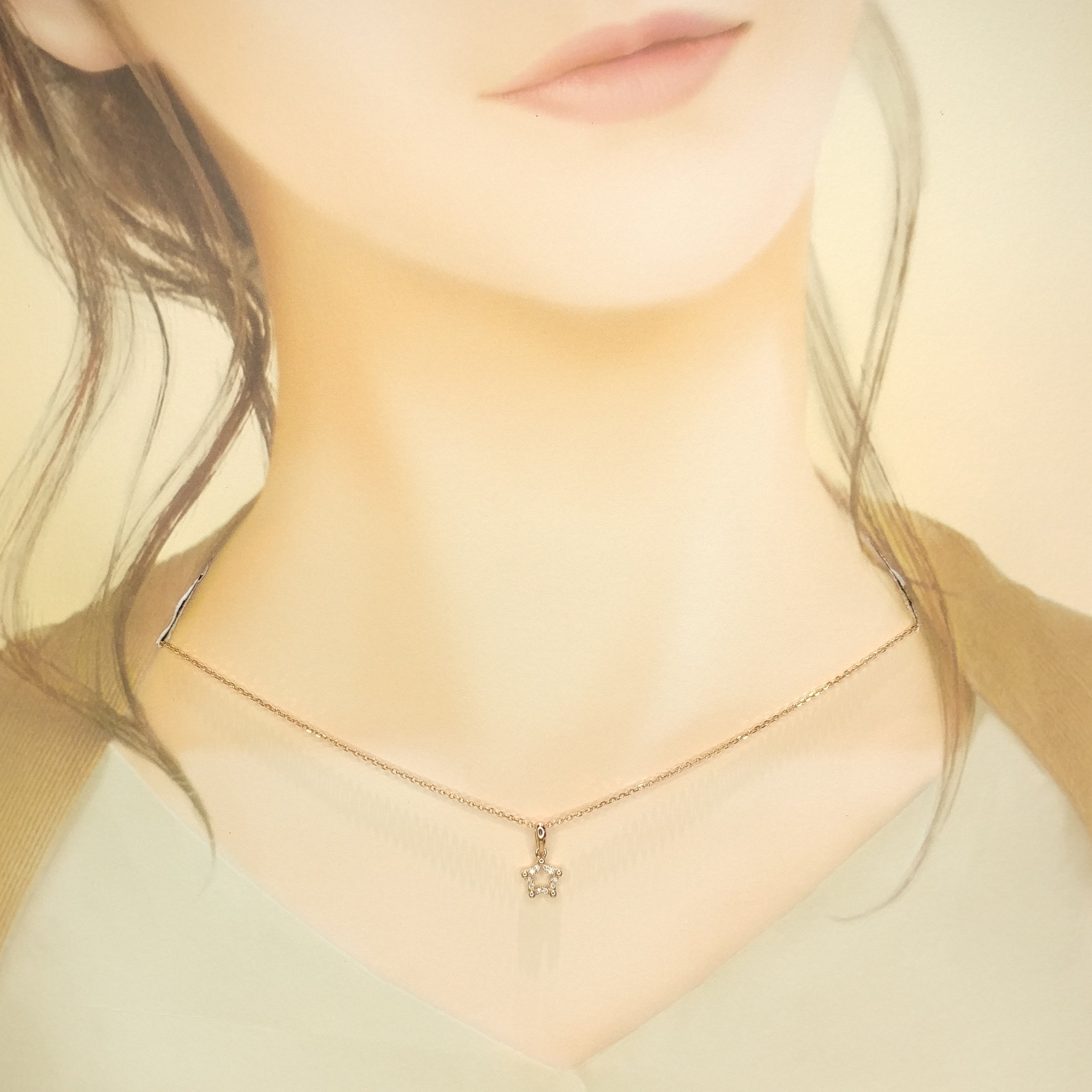 18K Rose Gold 0.04ct Diamond Pendant