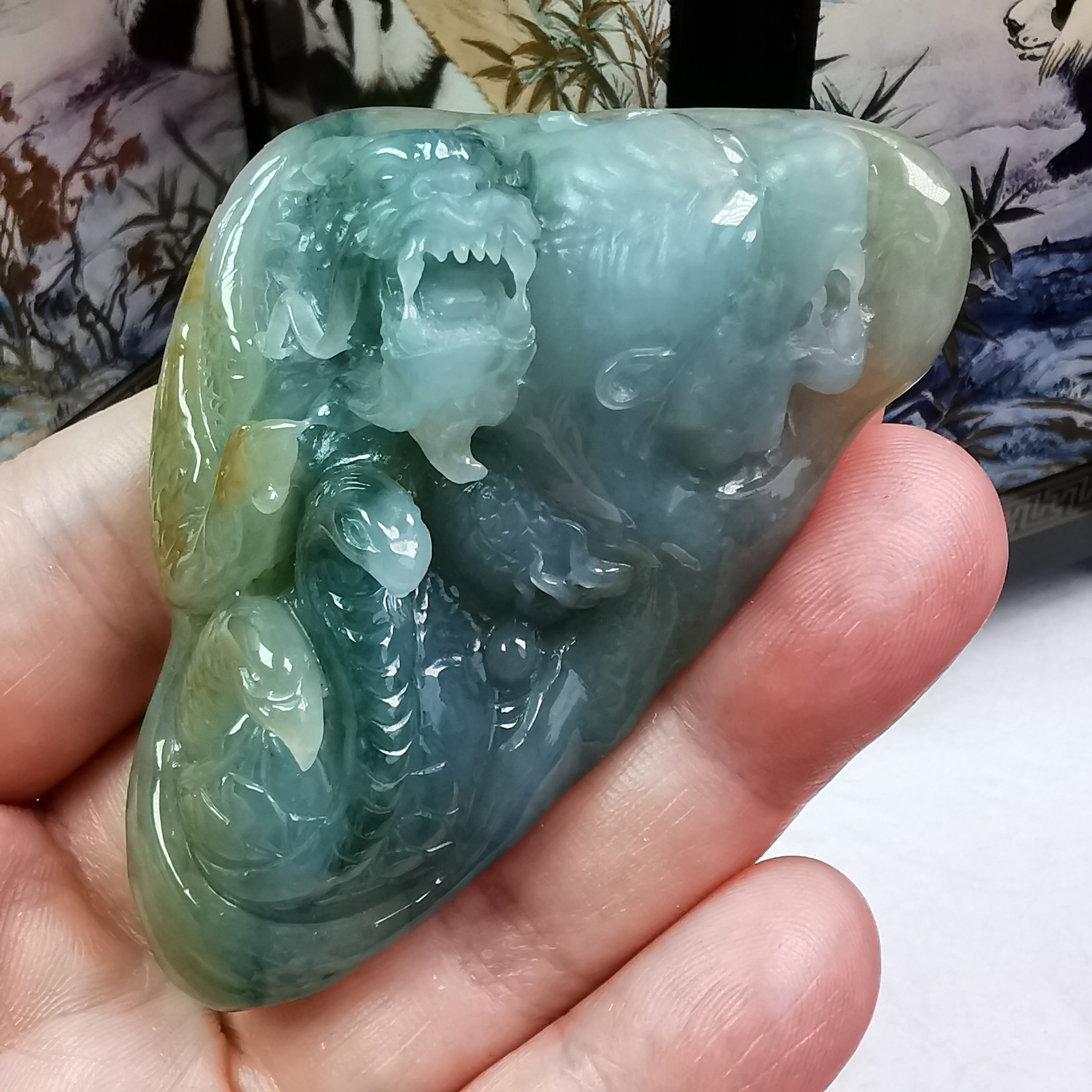 三彩四神獸, 天然翡翠A玉, 緬甸玉, Jade, Jadeite