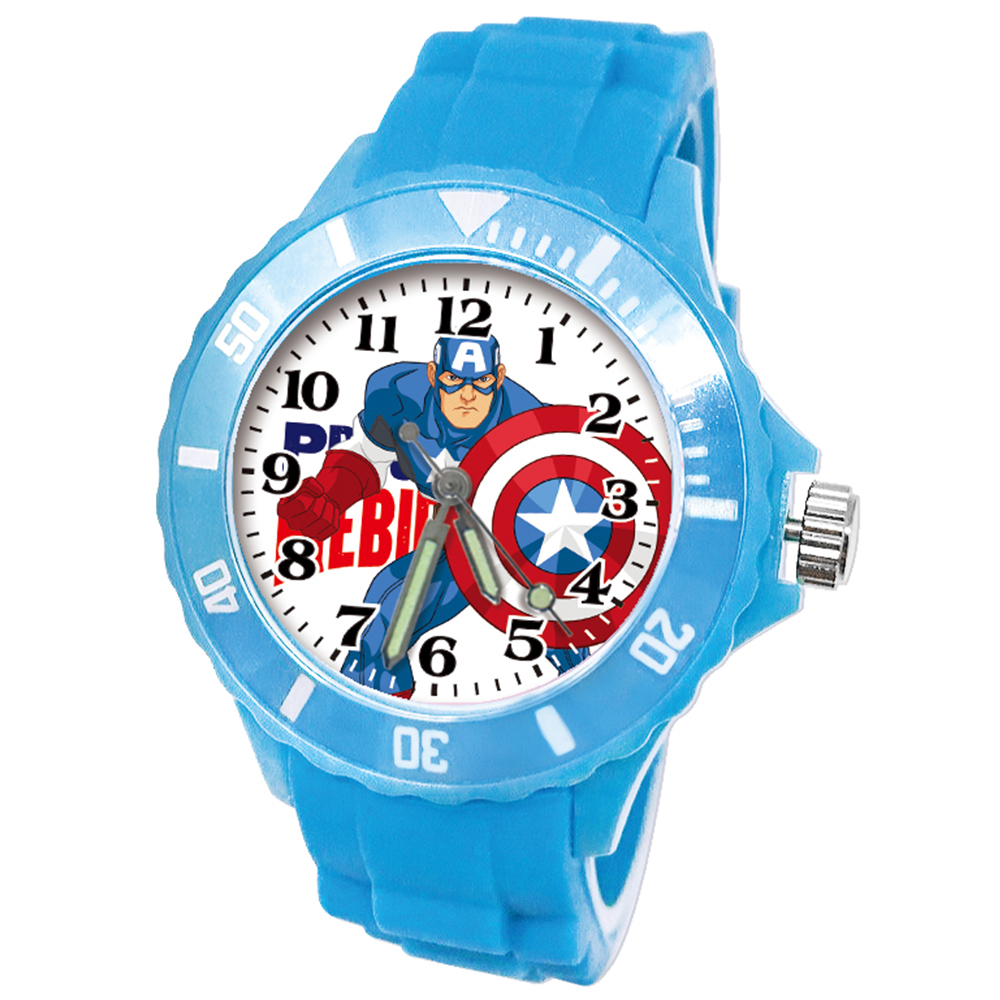 【漫威】美國隊長運動彩帶錶 (水藍色)