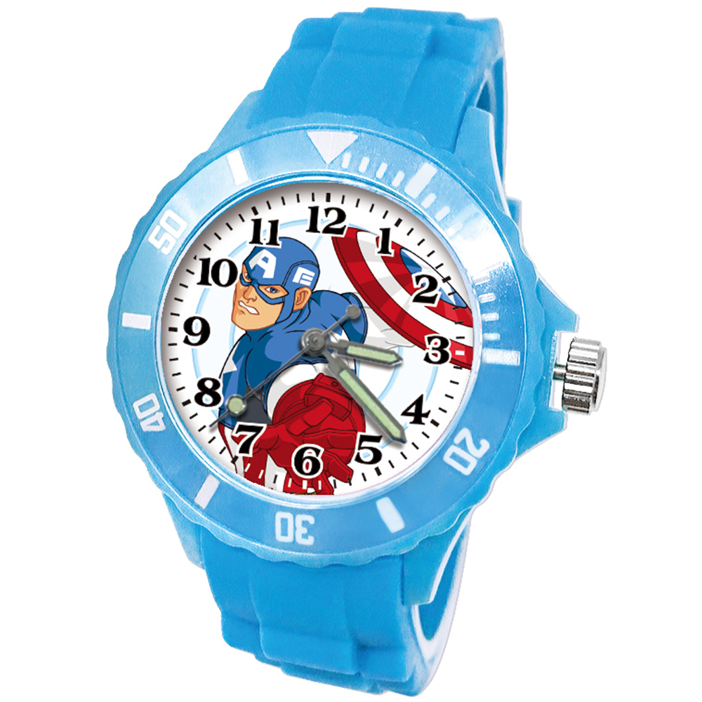 【漫威】美國隊長運動彩帶錶 (水藍色)