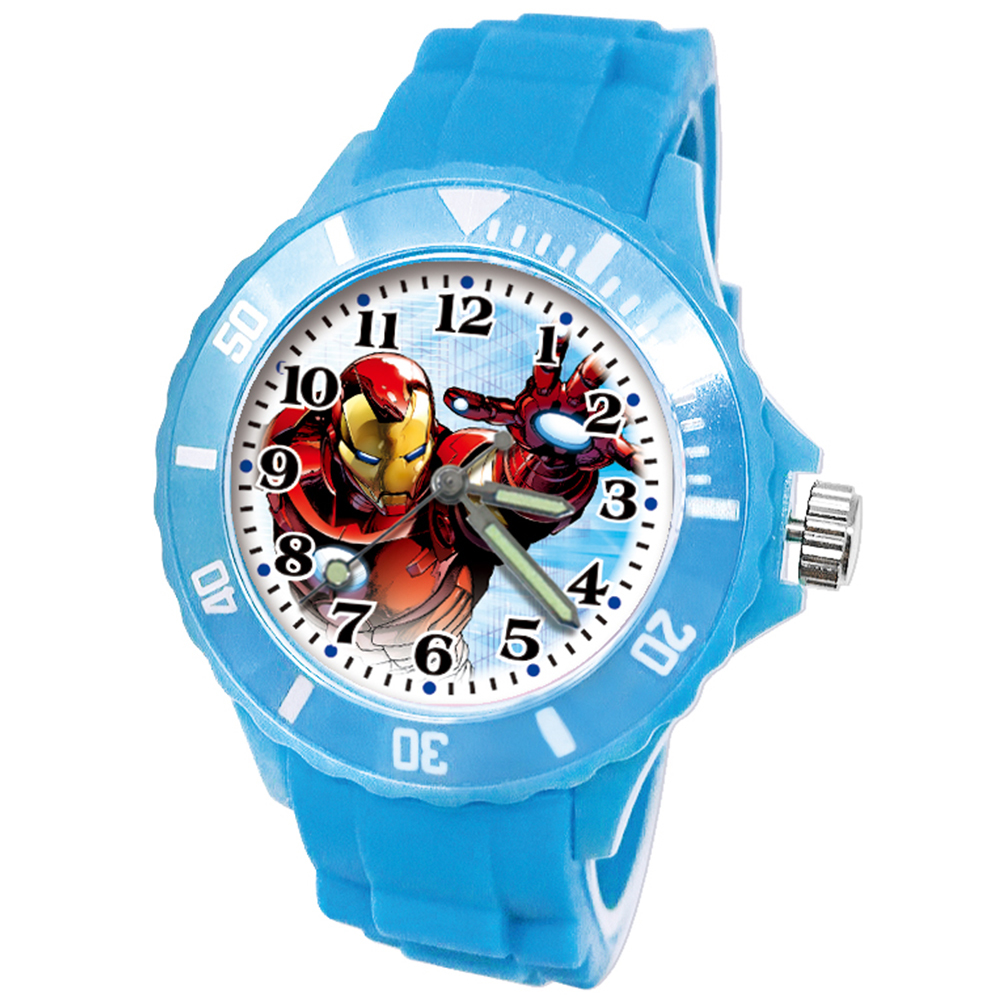 【漫威】鋼鐵人運動彩帶錶 (水藍色)